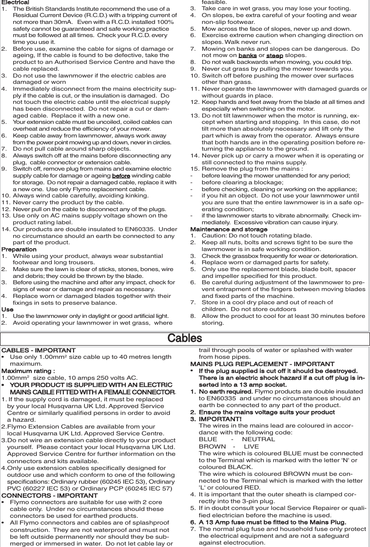 Page 3 of 9 - Husqvarna Husqvarna-360-Users-Manual- OM, Flymo, Glide Master 340, 360, 380, 966952901, 966953001, 966953101, 2012-03, Lawn Mower  Husqvarna-360-users-manual