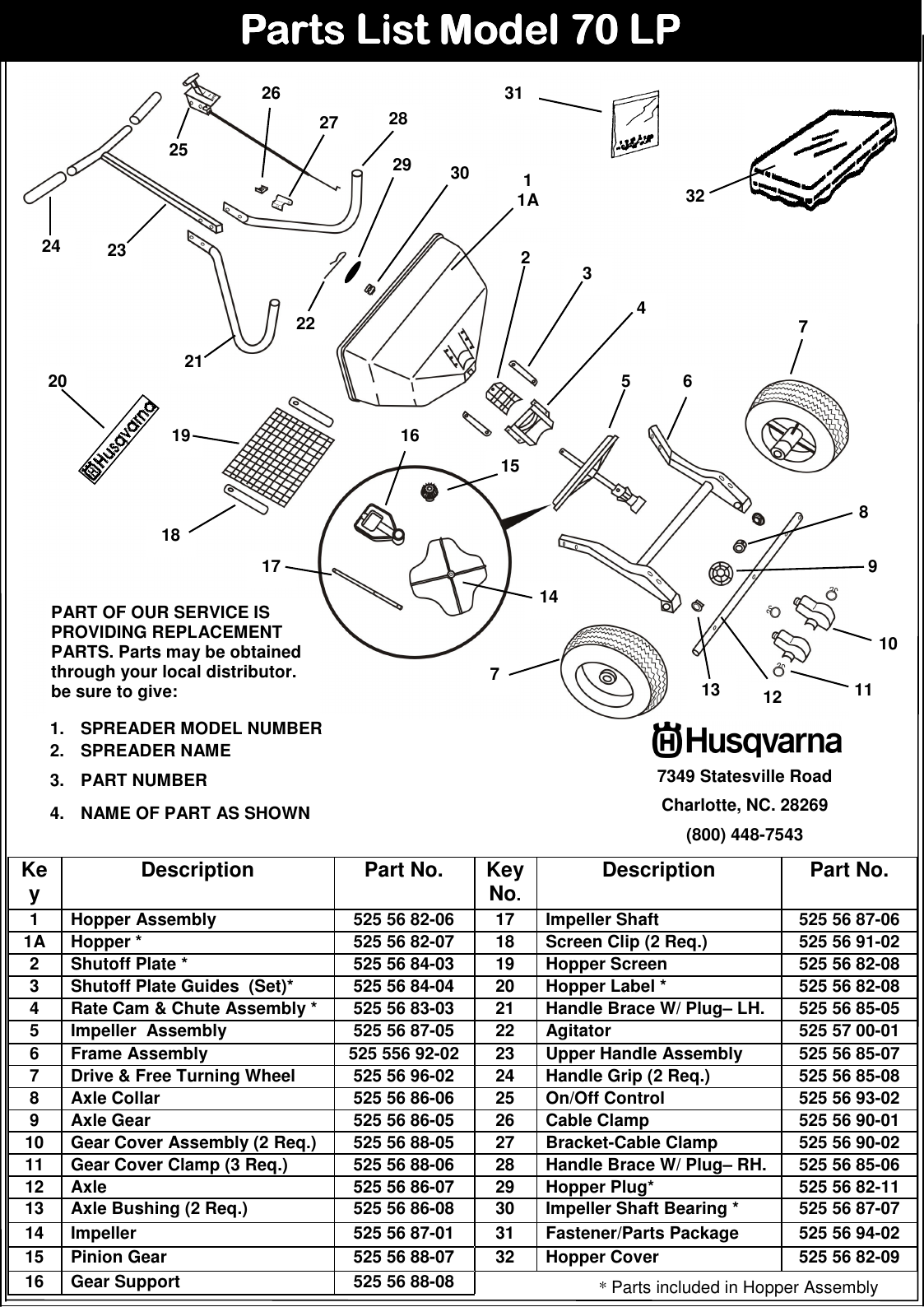 Page 8 of 8 - Husqvarna Husqvarna-966043502-Users-Manual- OM, 70 LP Broadcast Spreader, 966043502, 2009-02, Accessory  Husqvarna-966043502-users-manual