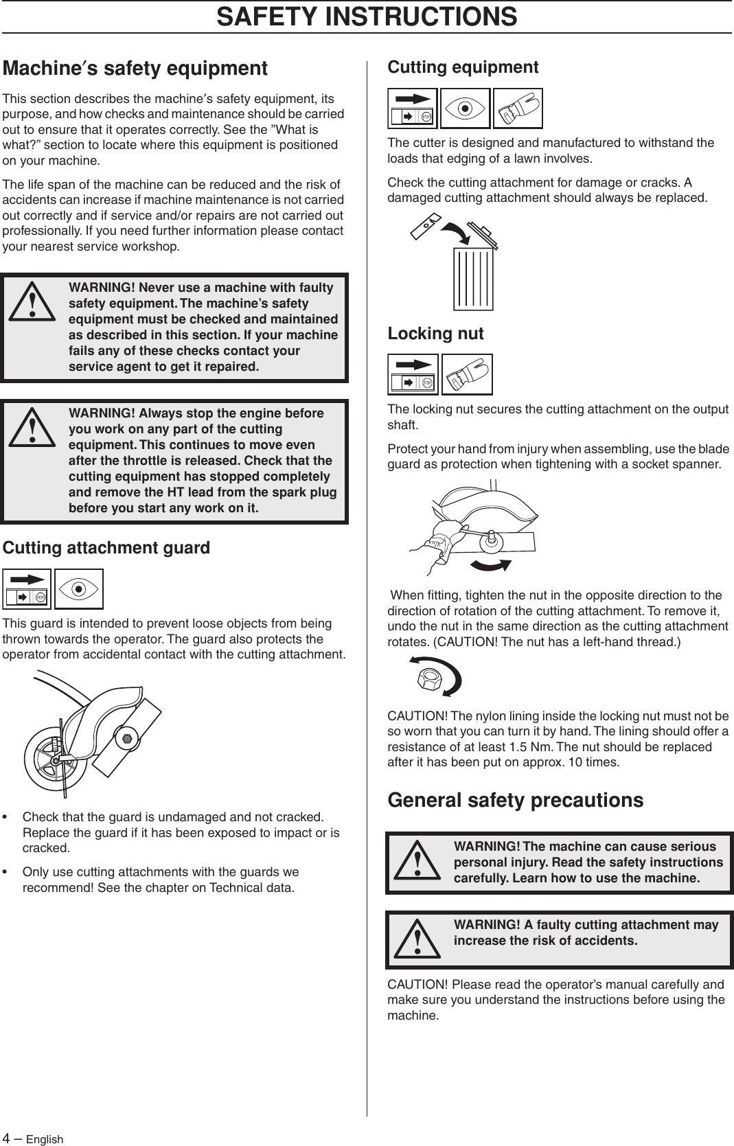 Page 4 of 11 - Husqvarna Husqvarna-Ea-850-Users-Manual- OM, Edger Attachment, EA850, 2006-10  Husqvarna-ea-850-users-manual