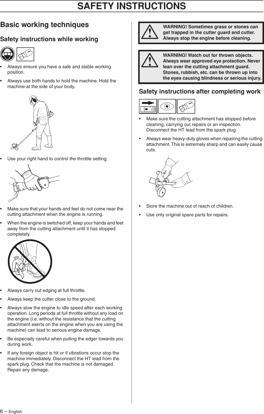 Page 6 of 11 - Husqvarna Husqvarna-Ea-850-Users-Manual- OM, Edger Attachment, EA850, 2006-10  Husqvarna-ea-850-users-manual