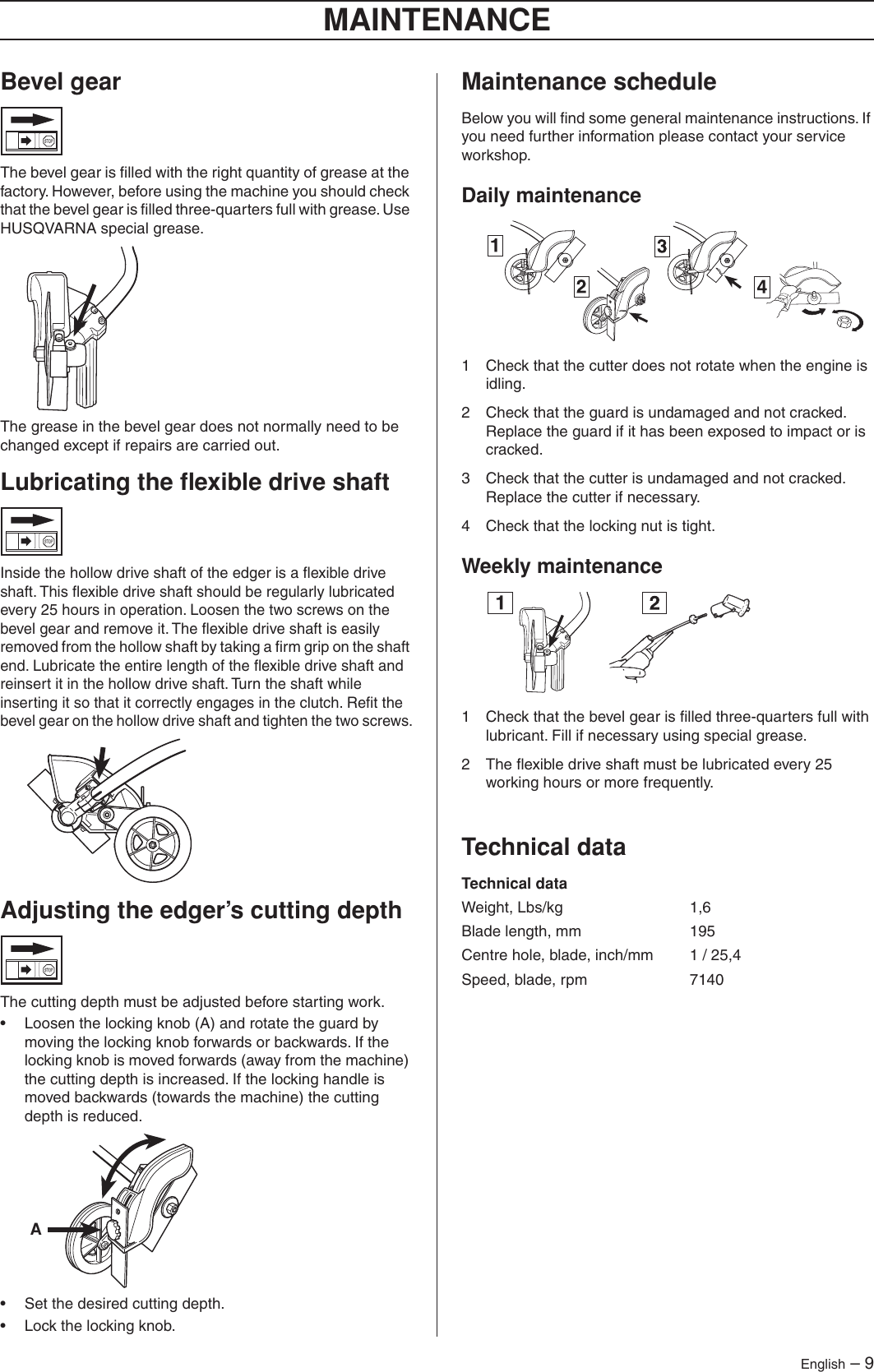 Page 9 of 11 - Husqvarna Husqvarna-Ea-850-Users-Manual- OM, Edger Attachment, EA850, 2006-10  Husqvarna-ea-850-users-manual