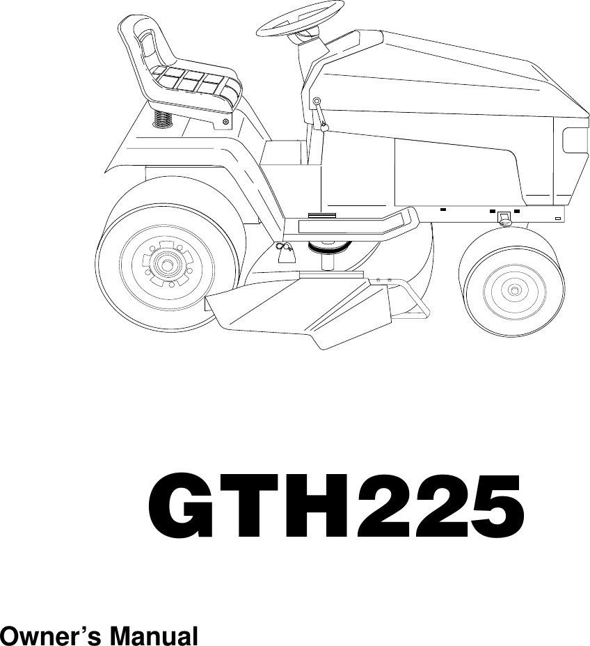 Husqvarna Gth Users Manual Om Gth A Ride Mower