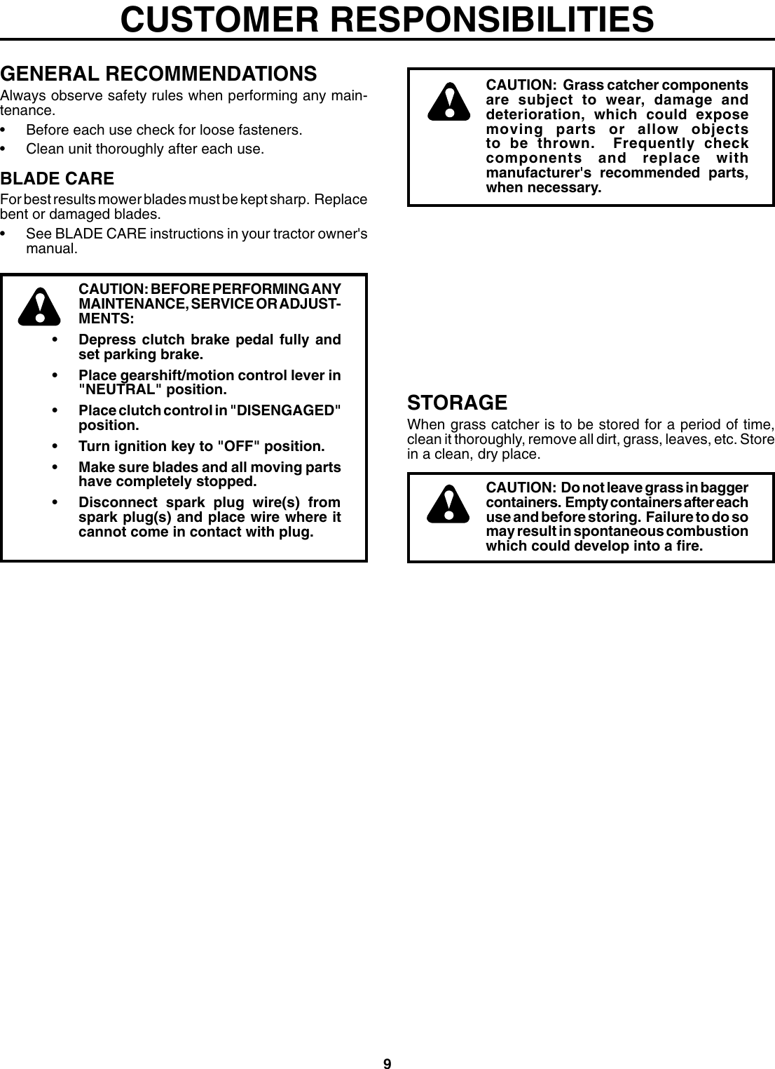 Page 9 of 10 - Husqvarna Husqvarna-H242Sl-Users-Manual- OM, H 242 SL Grass Catcher, 960730004, 2006-12, Accessory (Ride Mower)  Husqvarna-h242sl-users-manual