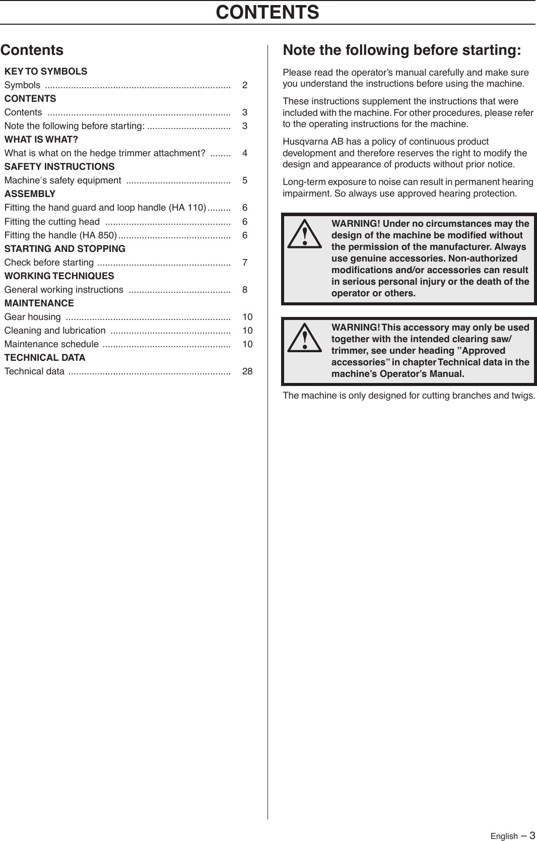 husqvarna ha110 hedge trimmer attachment