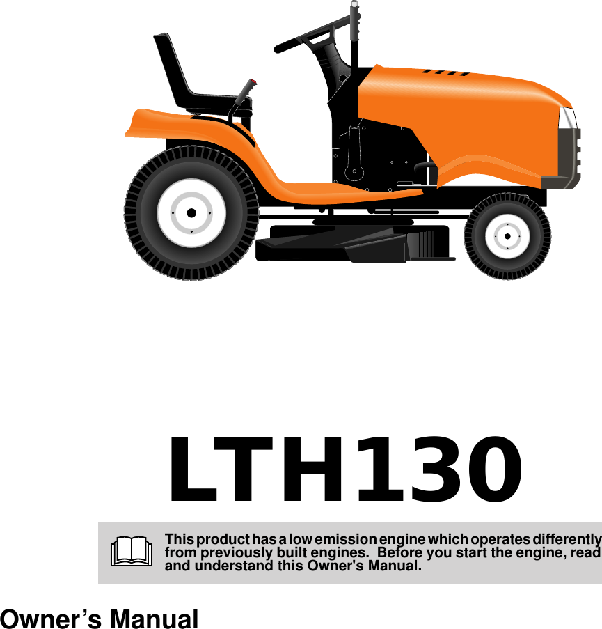 Husqvarna Lth130 Users Manual OM, LTH 130, 954140005E, 1997 10, Ride Mower
