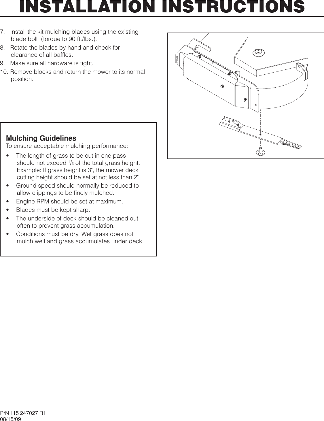 Page 3 of 3 - Husqvarna Husqvarna-Mulch-Kit-60-Pz29-966444701-2011-03-Owner-S-Manual OM, Mulch Kit 60, PZ29, 966444701, 2011-03