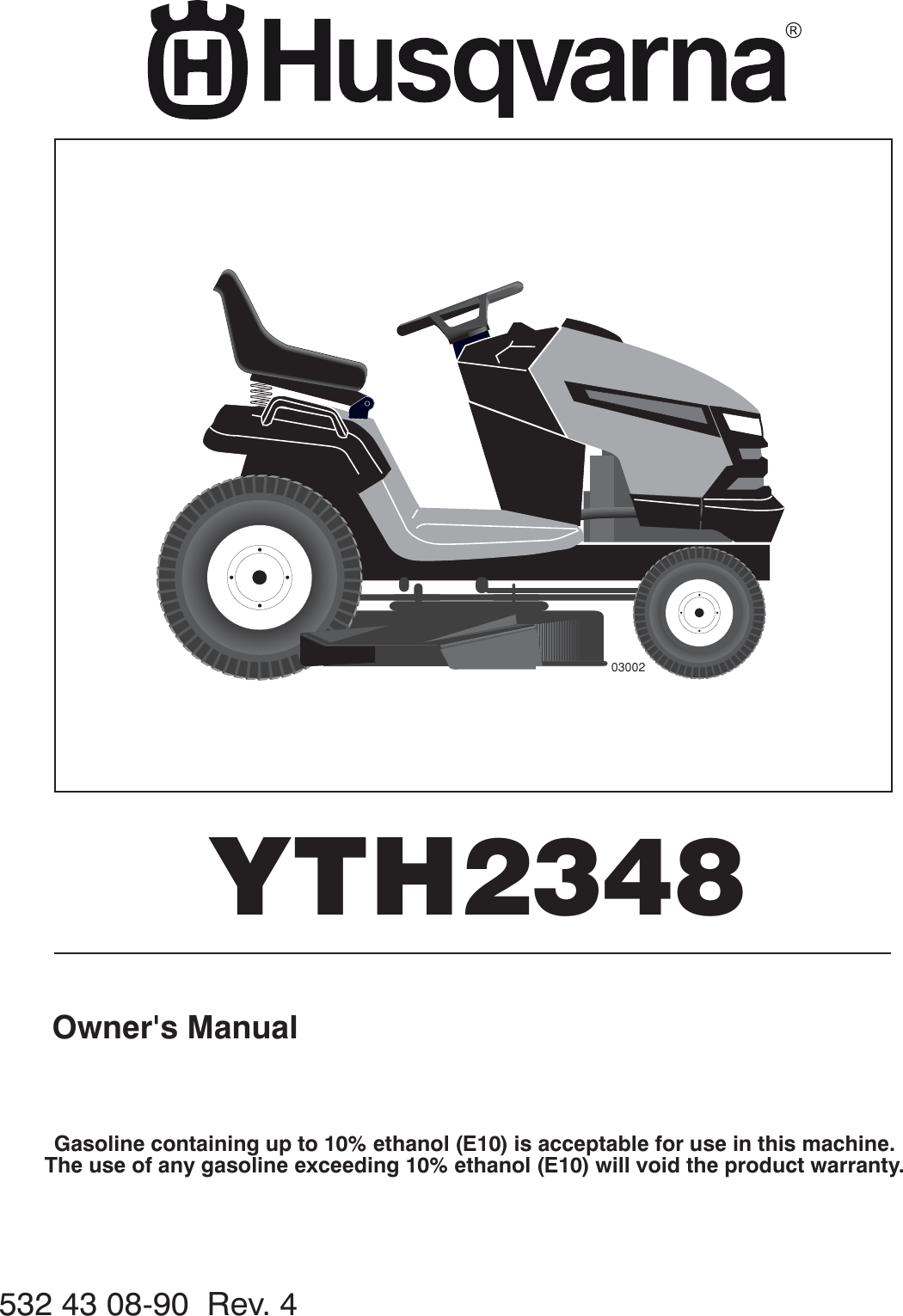 Husqvarna Yth2348 96045002500 2012 02 Owner S Manual OM, HUSQVARNA ...