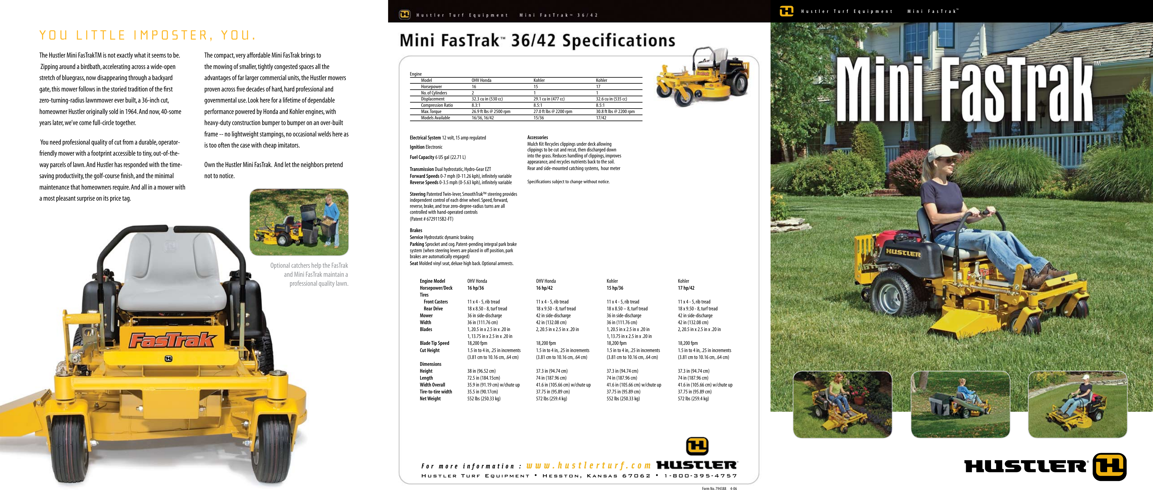 Page 1 of 2 - Hustler-Turf Hustler-Turf-Mini-Fas-Trak-15-36-Users-Manual- Hustler-turf-mini-fas-trak-15-36-users-manual