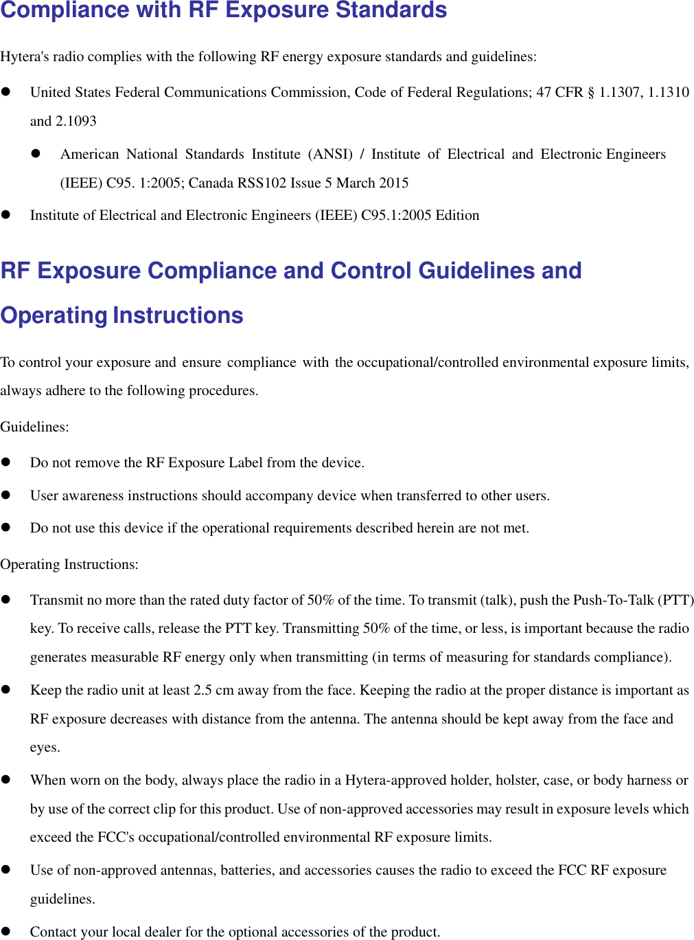 Page 4 of Hytera Communications PD60XIUHF Digital Portable Radio User Manual               1