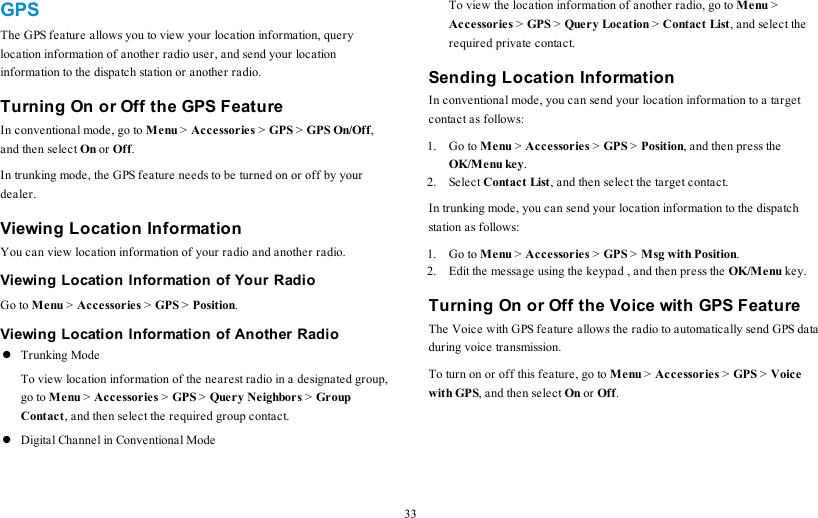 Page 38 of Hytera Communications PD68XIUHF Digital Portable Radio User Manual My