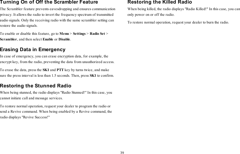 Page 44 of Hytera Communications PD68XIUHF Digital Portable Radio User Manual My
