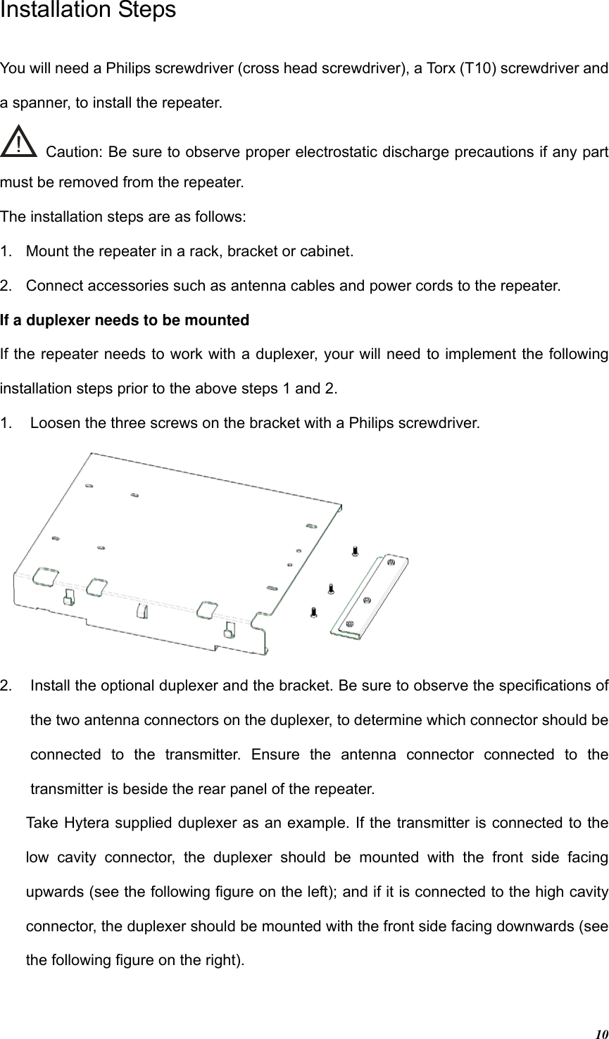 Page 11 of Hytera Communications RD98XSIU1 Digital Repeater User Manual RD98XS Owner s Manual 100202