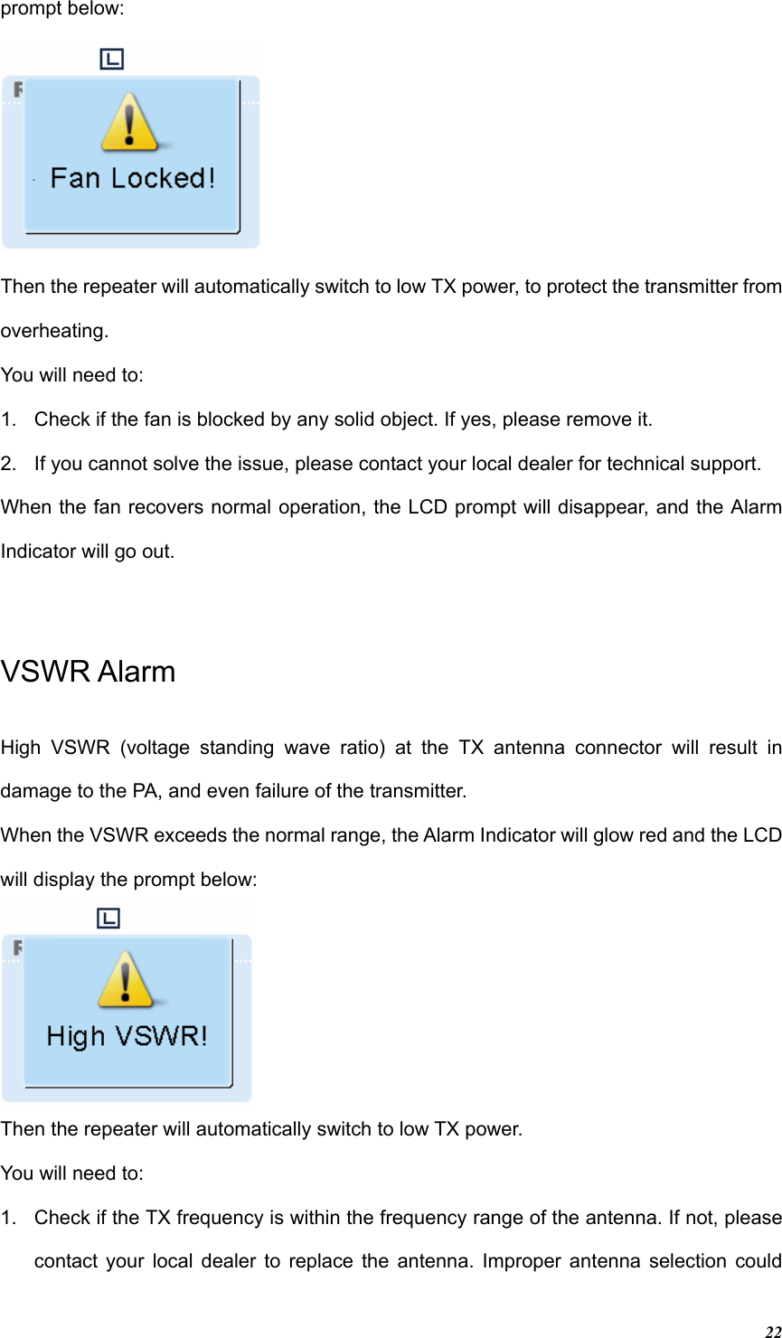 Page 23 of Hytera Communications RD98XSIVHF Digital Repeater User Manual RD98XS Owner s Manual 100202