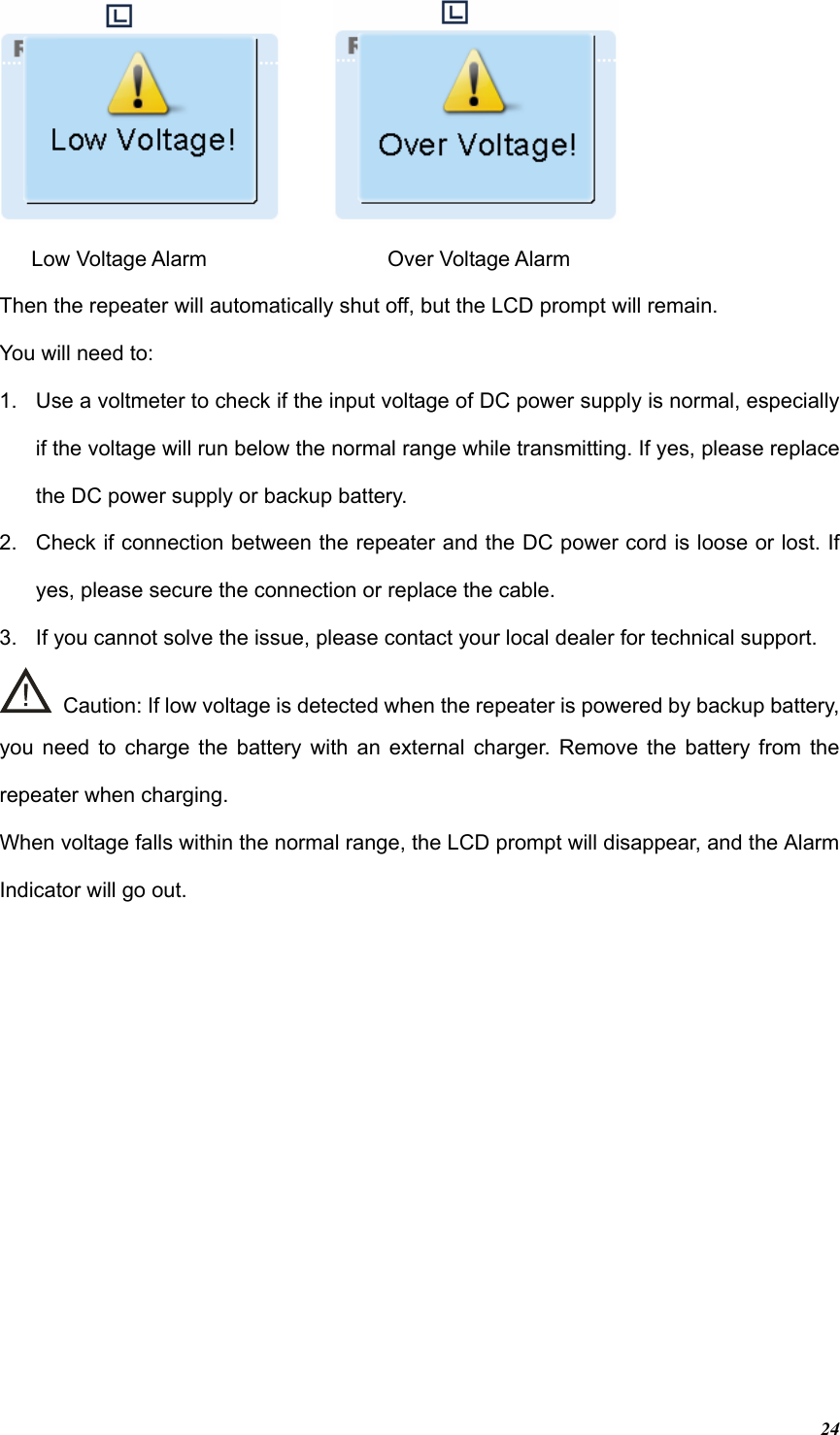 Page 25 of Hytera Communications RD98XSIVHF Digital Repeater User Manual RD98XS Owner s Manual 100202