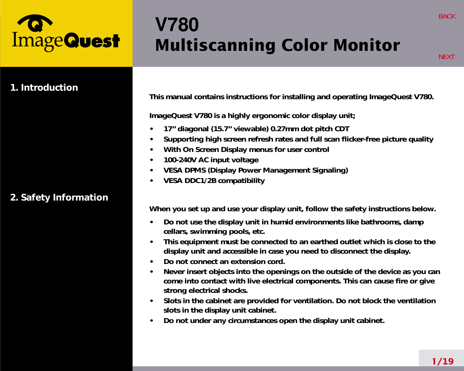 Page 5 of Hyundai IBT C17R07080 17-inch CRT Monitor User Manual