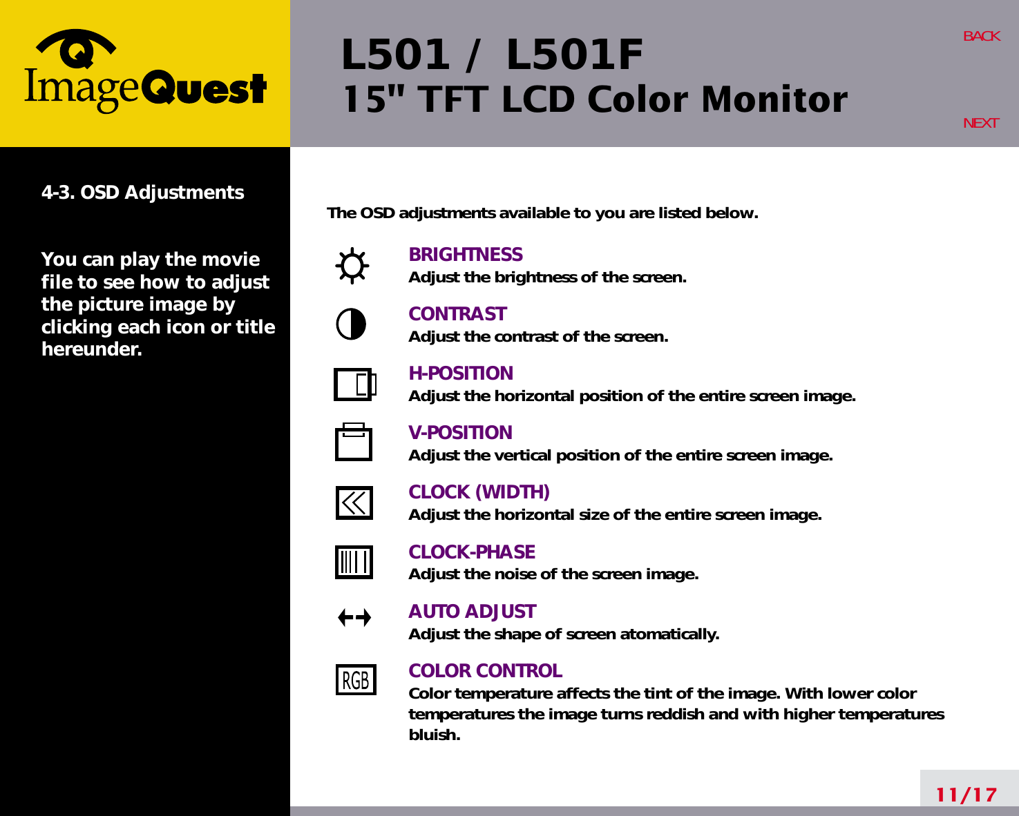 Page 15 of Hyundai IBT L15A0C060 15-inch LCD Monitor User Manual