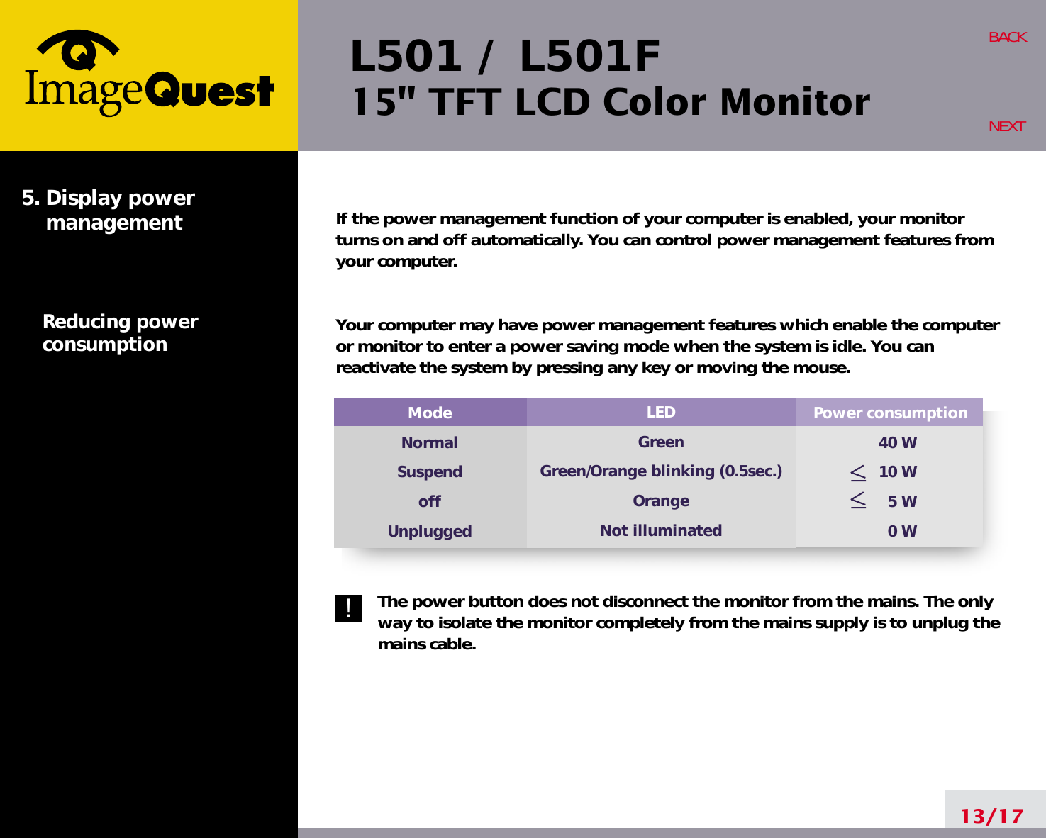 Page 17 of Hyundai IBT L15A0C060 15-inch LCD Monitor User Manual