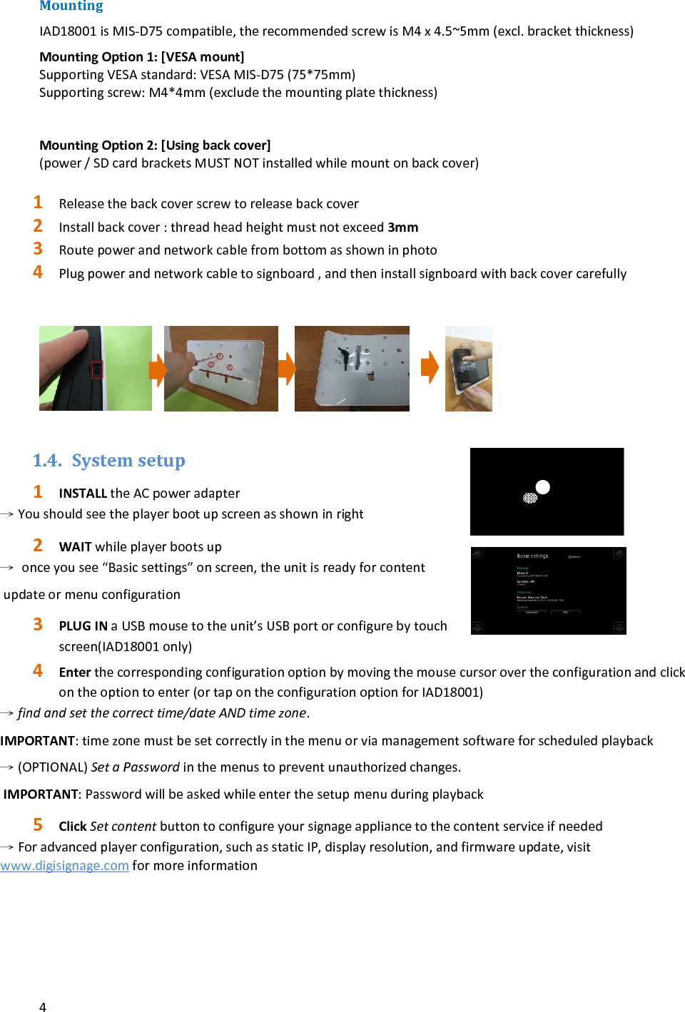 Page 7 of IAdea IAD18001 Smart Signboard User Manual manual