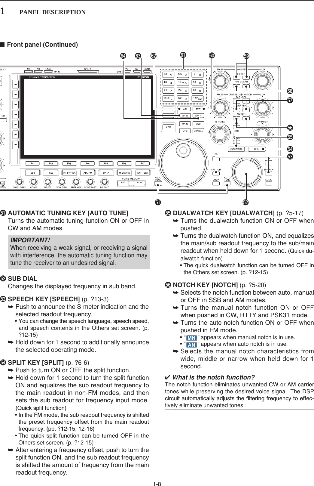 Page 12 of ICOM orporated 361500 HF/50 MHz Transceiver User Manual 