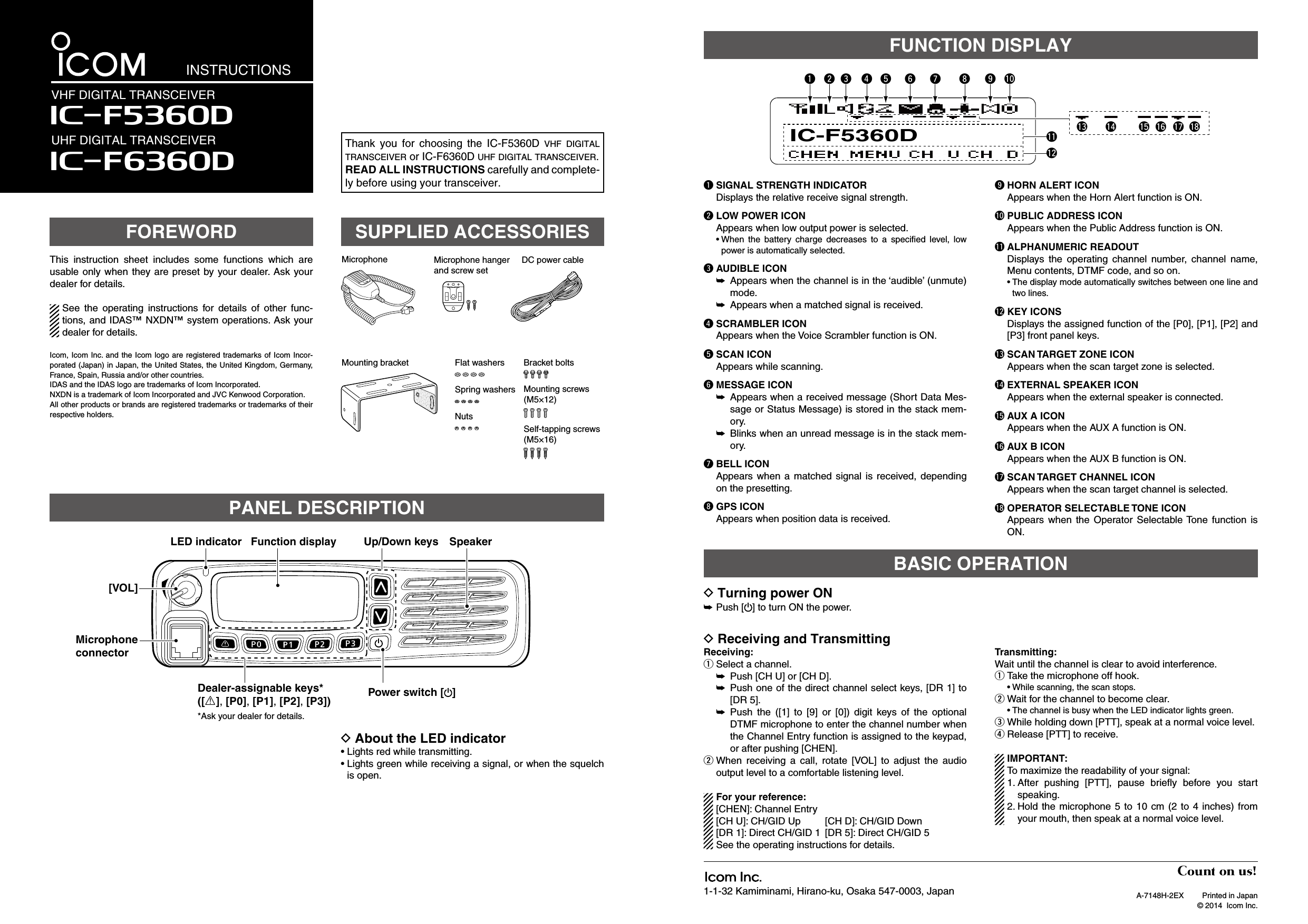 Page 1 of ICOM orporated 366501 UHF Digital Transceiver User Manual 1