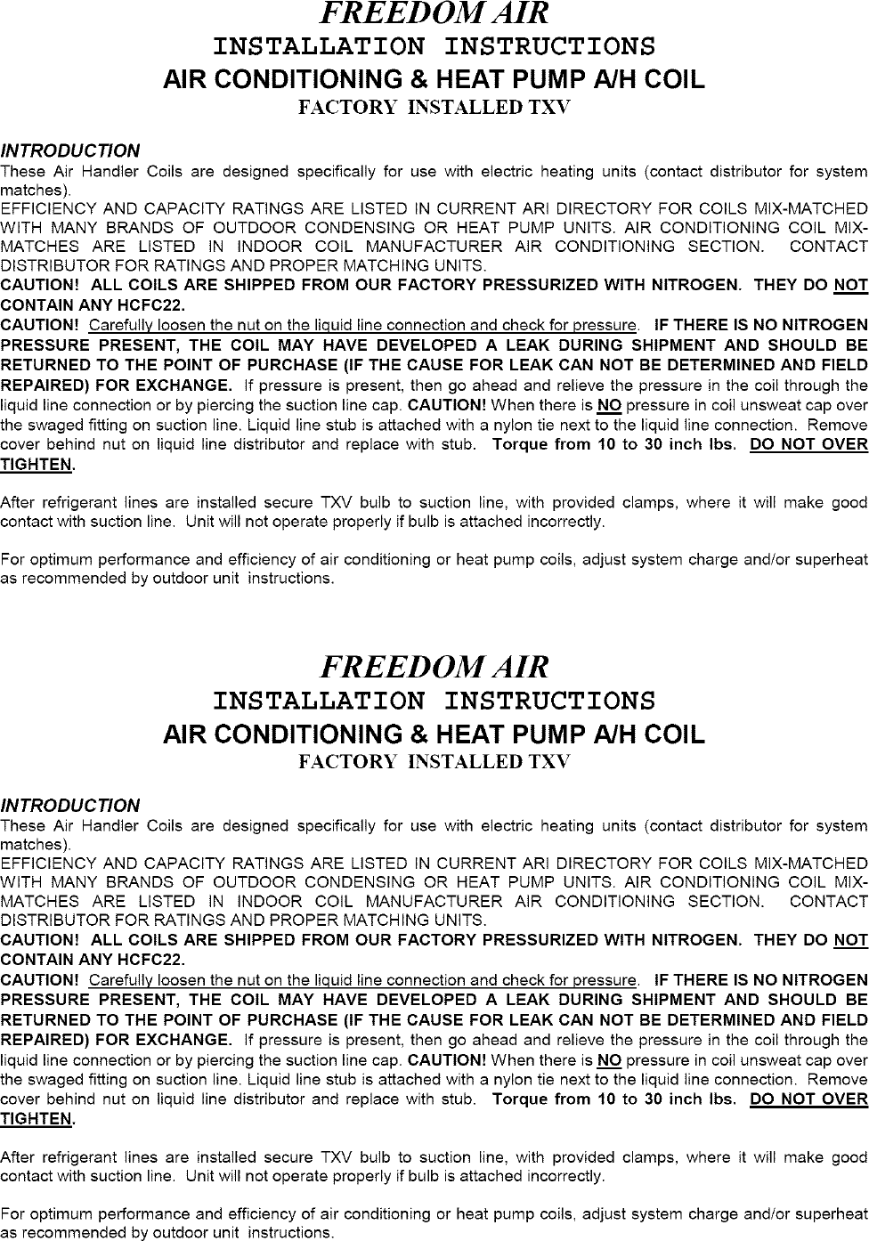 Page 5 of 6 - ICP AHX3600A1 User Manual  FAN COIL - Manuals And Guides L0504443