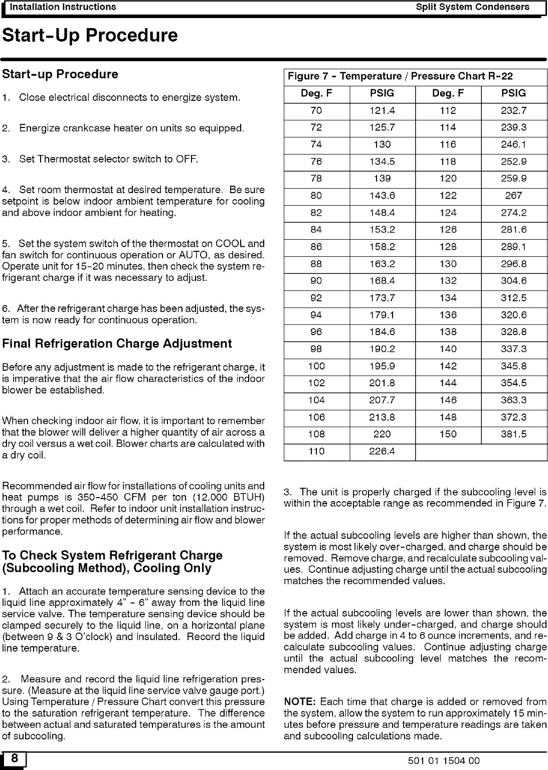 Page 8 of 11 - ICP CAC236AKA1 User Manual  CONDENSING UNIT - Manuals And Guides L0523207