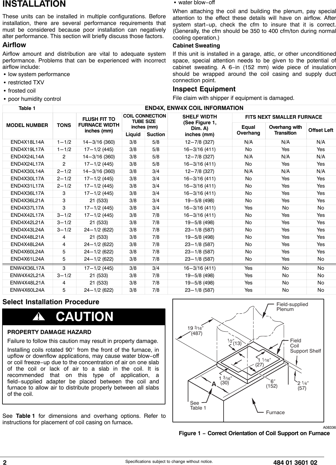 Page 2 of 6 - ICP END4X36L17A1 48401360102 User Manual  EVAPORATOR COILS - Manuals And Guides 1709106L