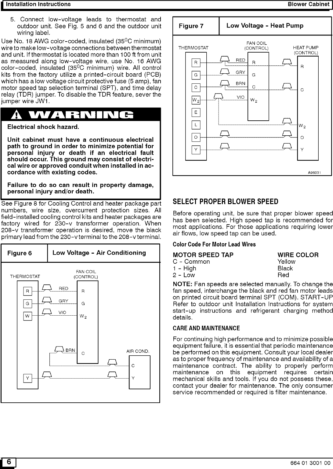 Page 6 of 8 - ICP FWM2400A1 User Manual  AIR HANDLER - Manuals And Guides L0502487