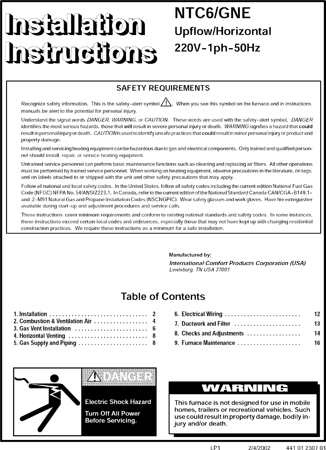 Icp Gne075f16g1 User Manual Furnace Manuals And Guides L0502528