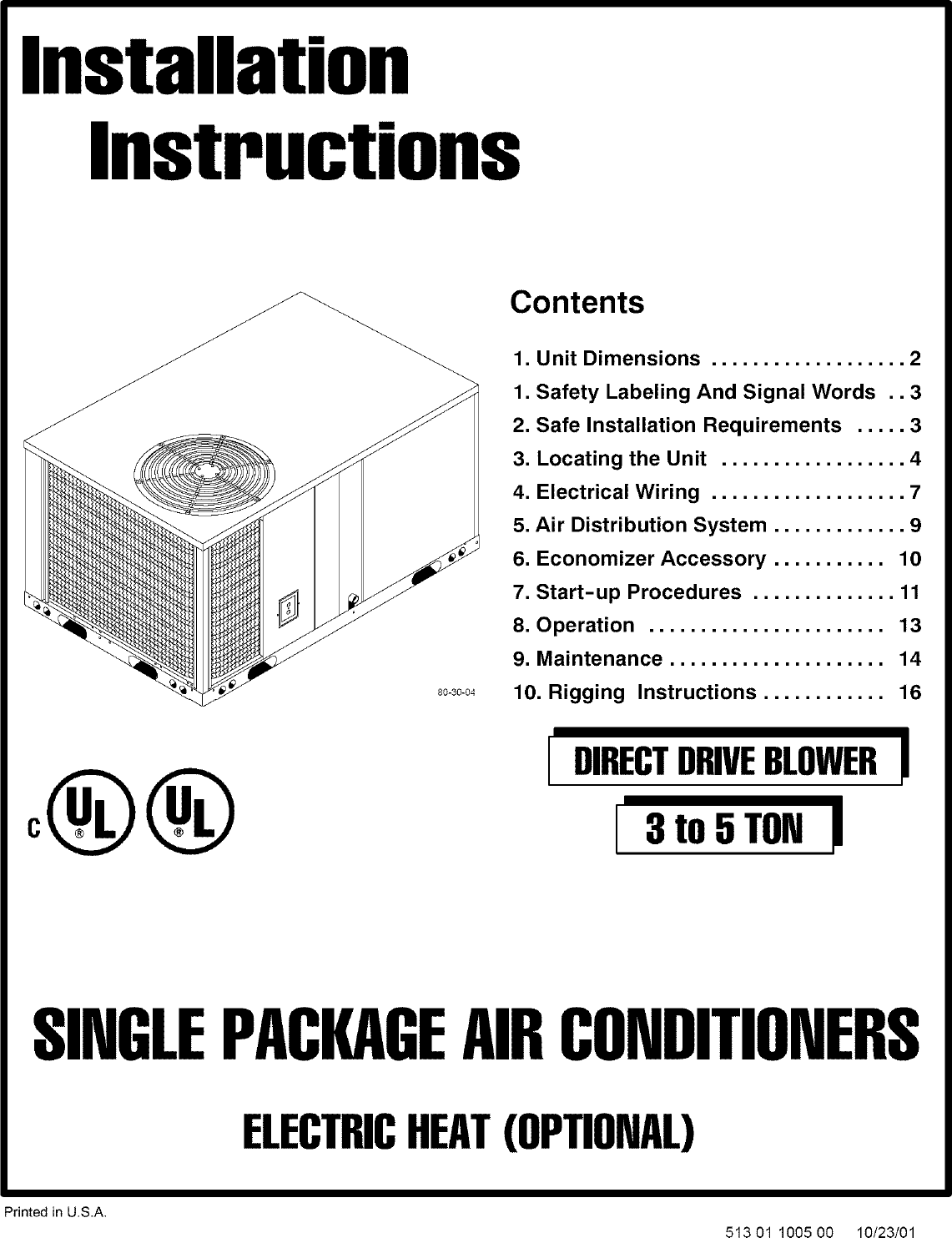 ICP Package Units(both Units Combined) Manual L0523259