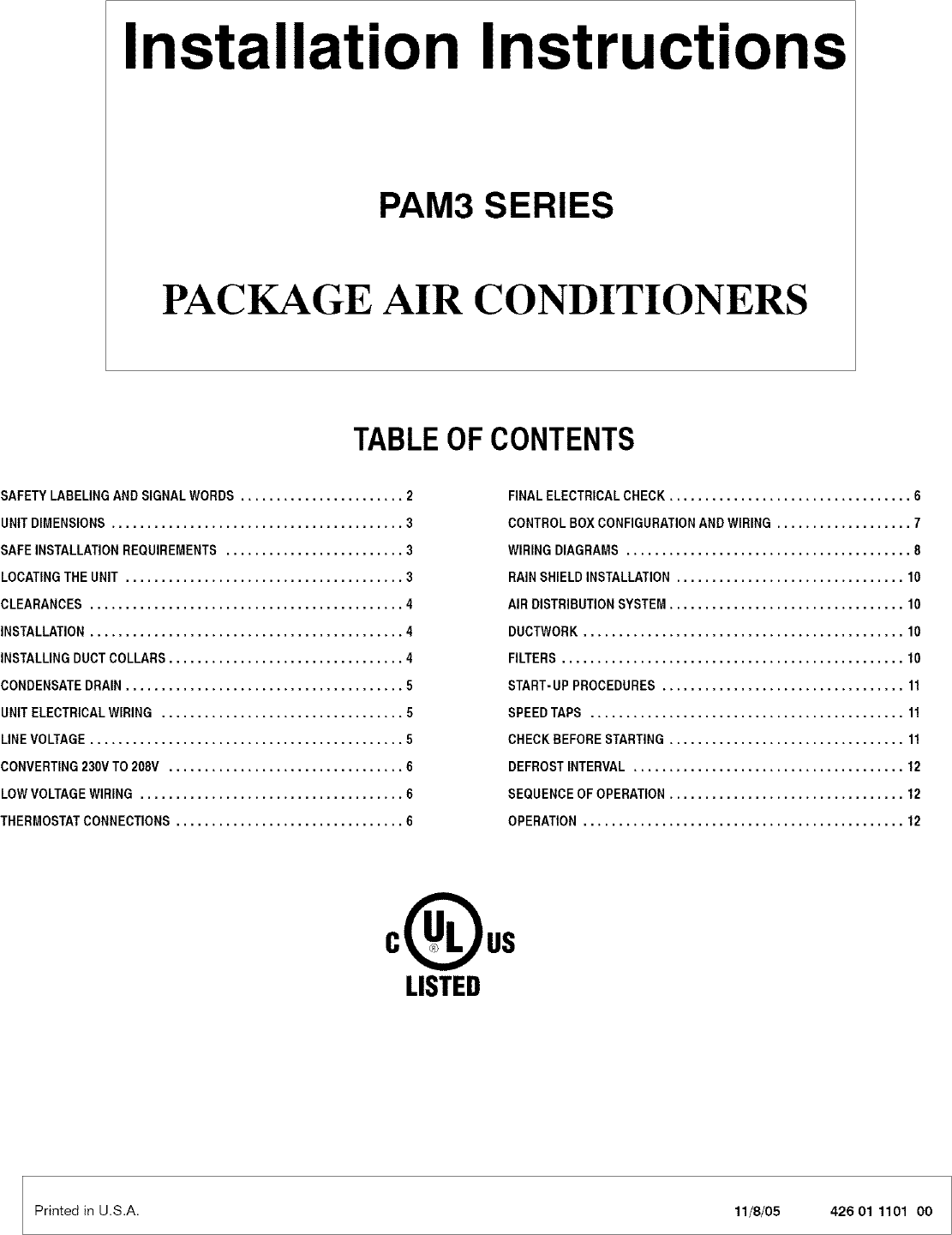 Page 1 of 12 - ICP  Package Units(both Units Combined) Manual L0611131