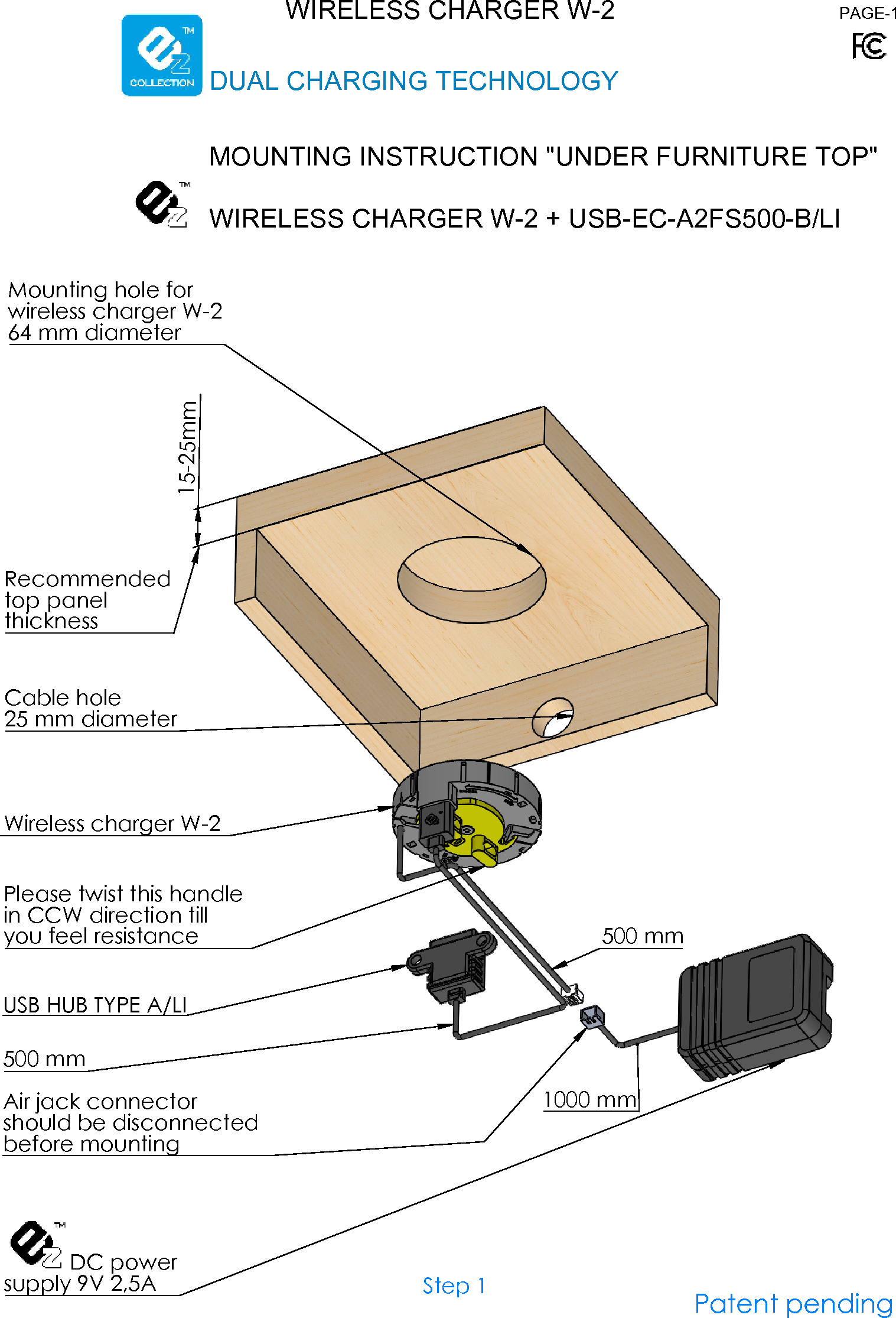 ICS Innovation EZWL02CN Wireless Charger User Manual Mounting