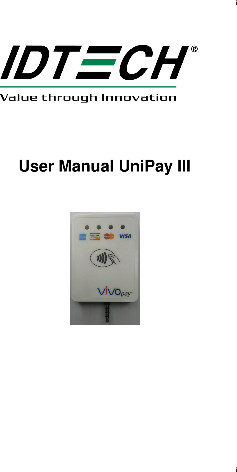 i  i            User Manual UniPay III                