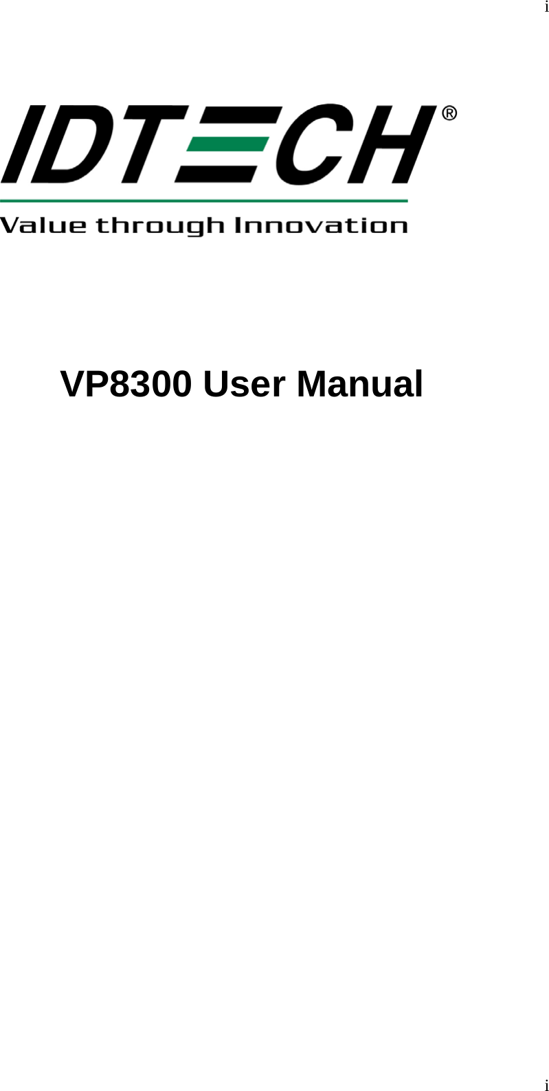 i  i            VP8300 User Manual                   
