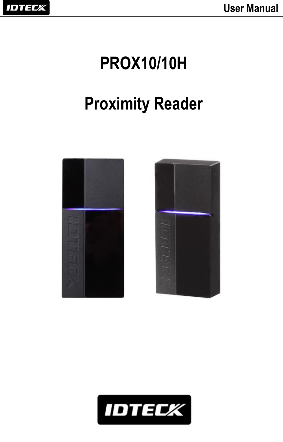       User Manual              PROX10/10H  Proximity Reader 