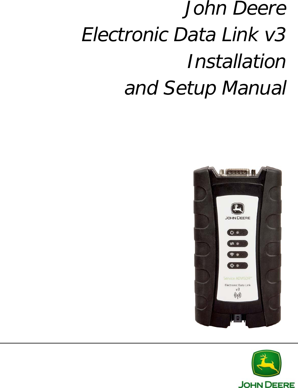 John Deere Electronic Data Link v3 Installation and Setup Manual