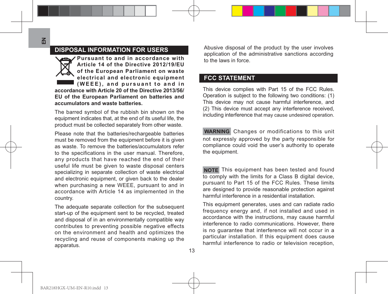 Page 13 of IDT Technology BAR218HGX-01 Thermometer User Manual IDT 