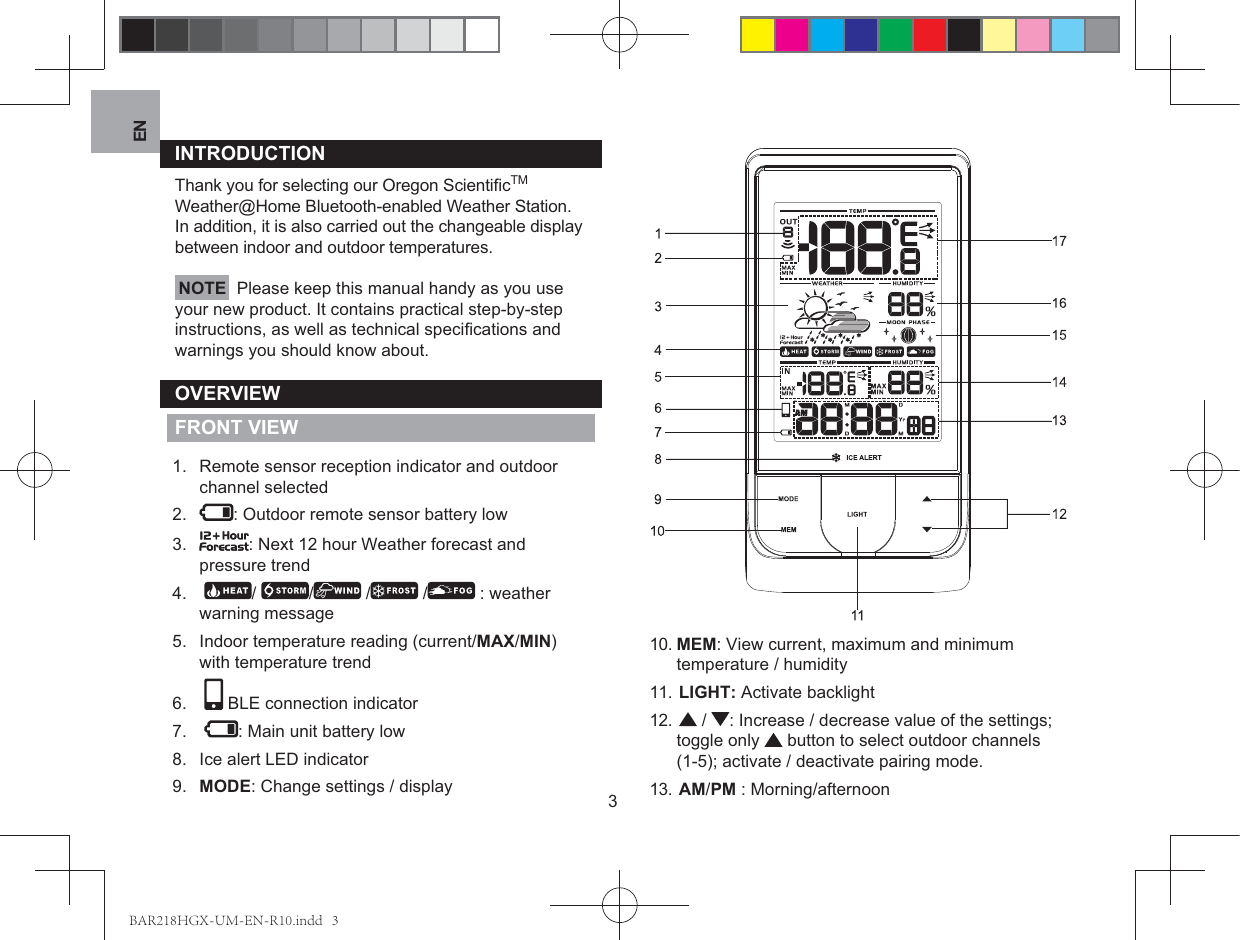 Page 3 of IDT Technology BAR218HGX-01 Thermometer User Manual IDT 