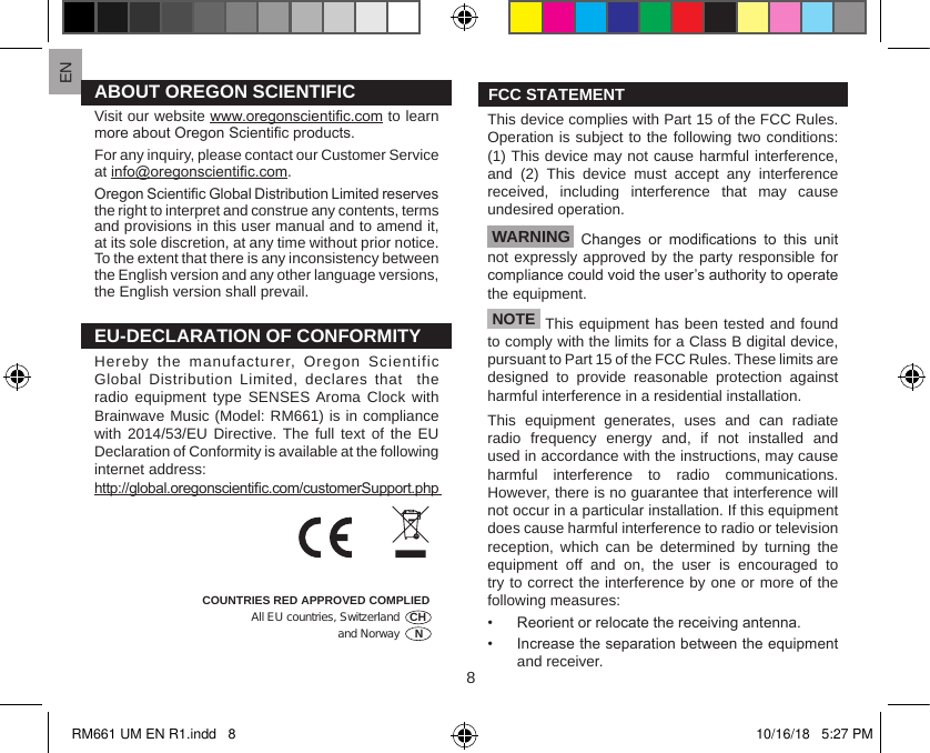 Page 9 of IDT Technology RM661-01 SENSES Aroma Clock With Brain Music User Manual 