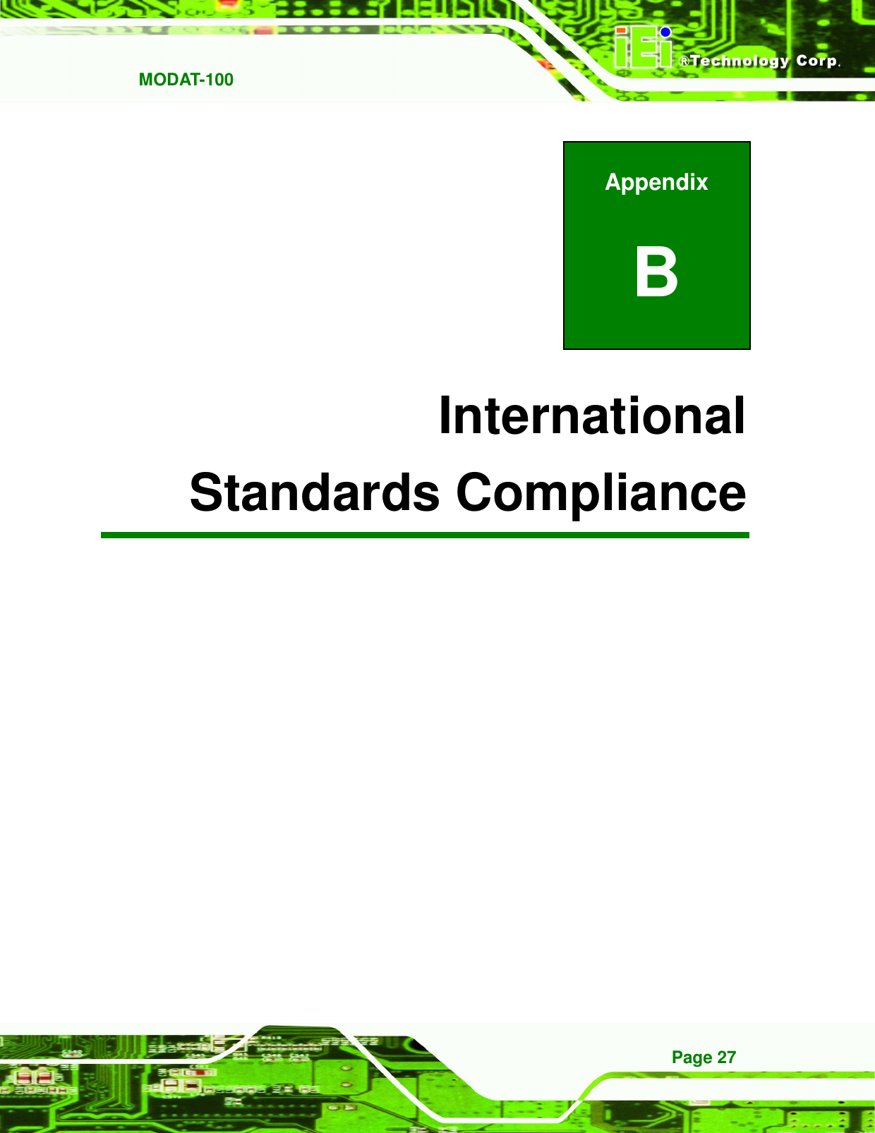   MODAT-100 Page 27 Appendix B B International Standards Compliance 