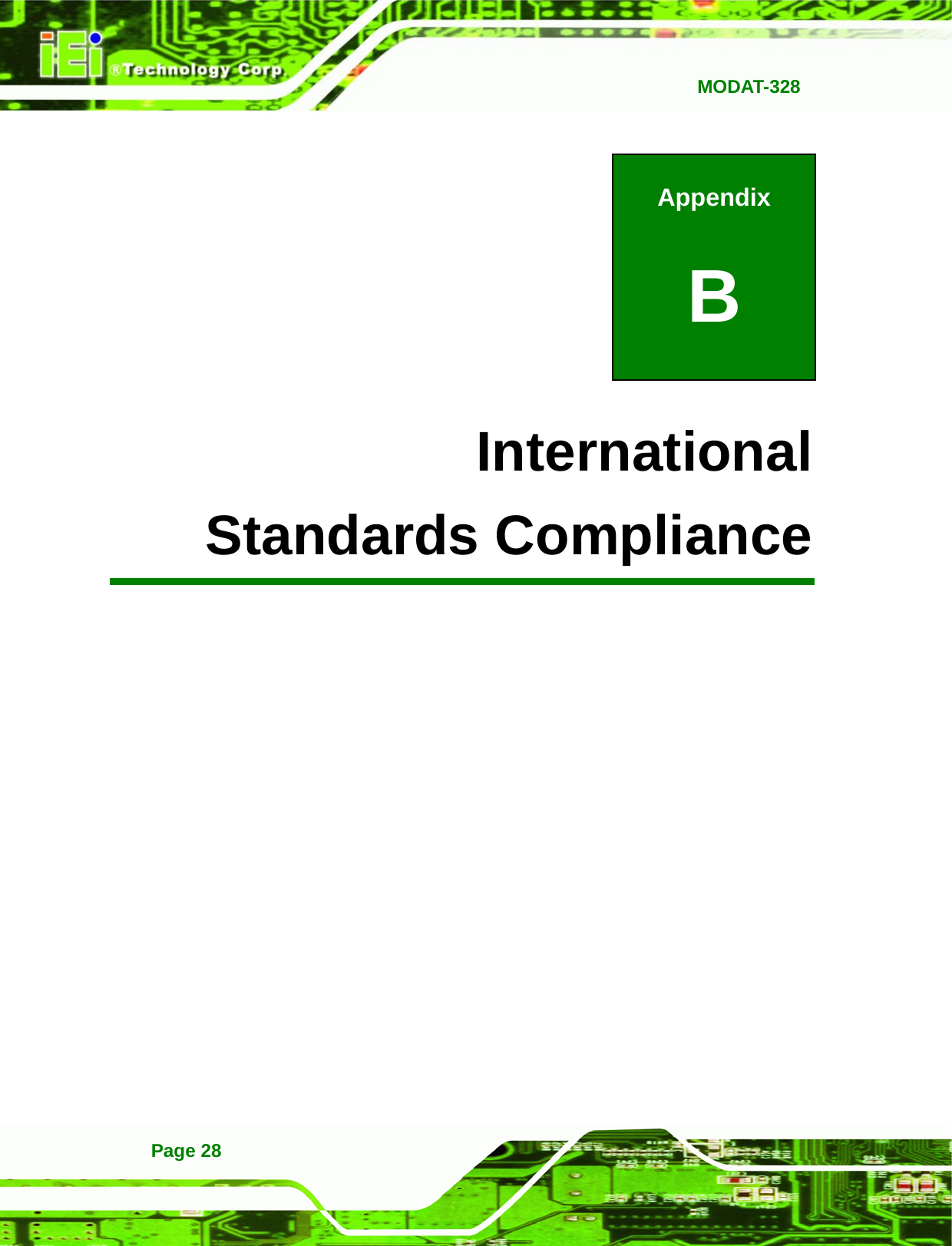   MODAT-328Page 28 Appendix B B International Standards Compliance 