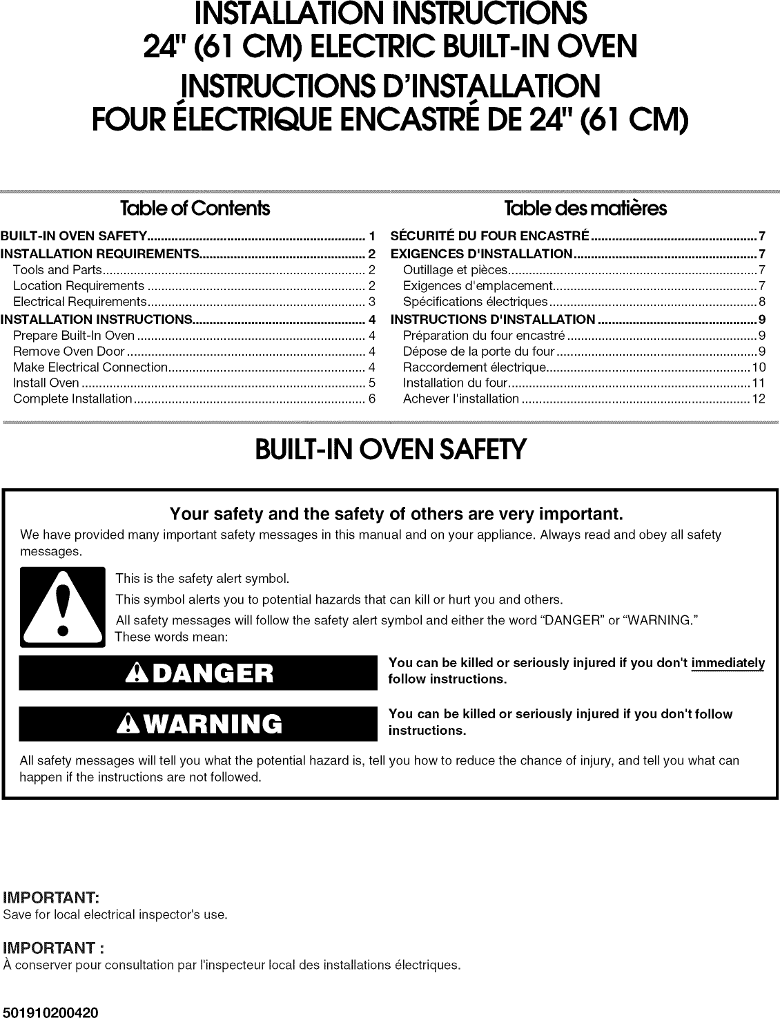 Page 1 of 12 - IKEA  Built In Oven, Electric Manual L0905140