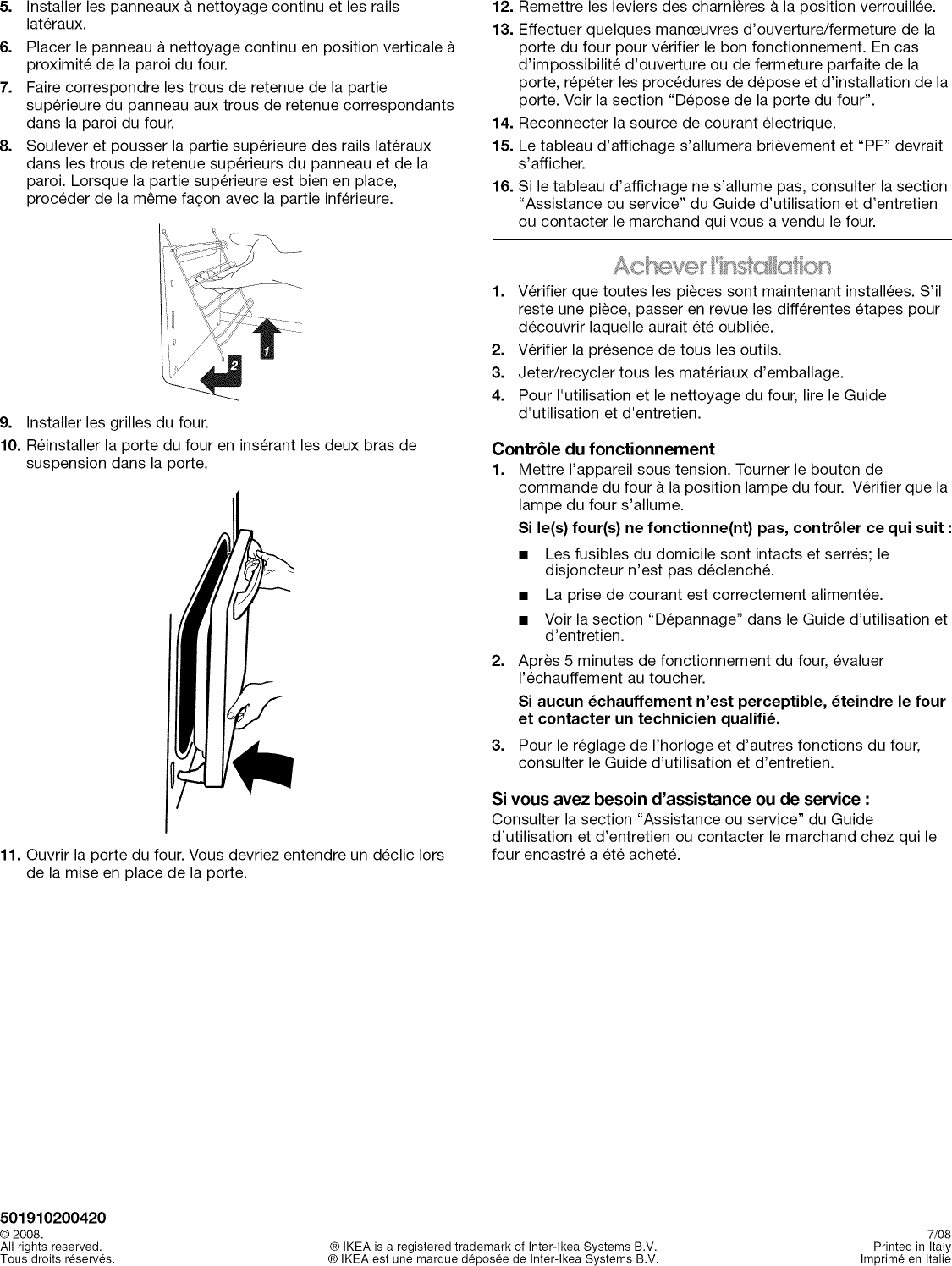Page 12 of 12 - IKEA  Built In Oven, Electric Manual L0905140