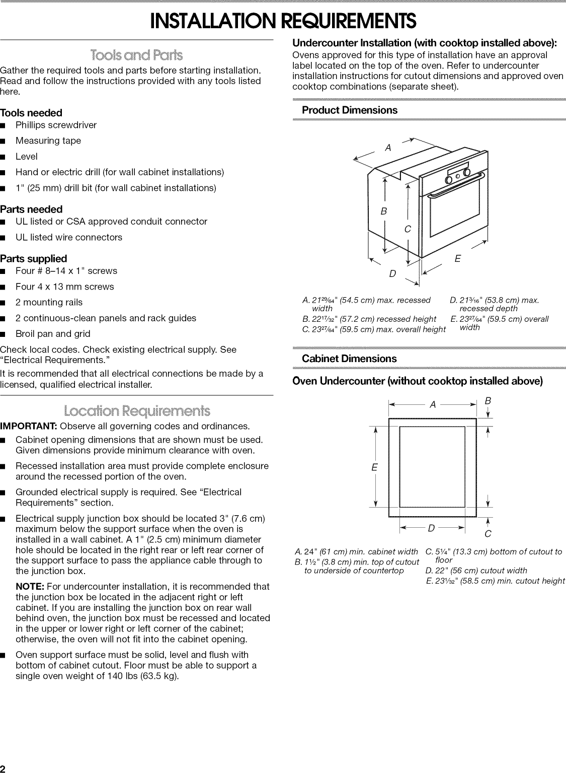 Page 2 of 12 - IKEA  Built In Oven, Electric Manual L0905140