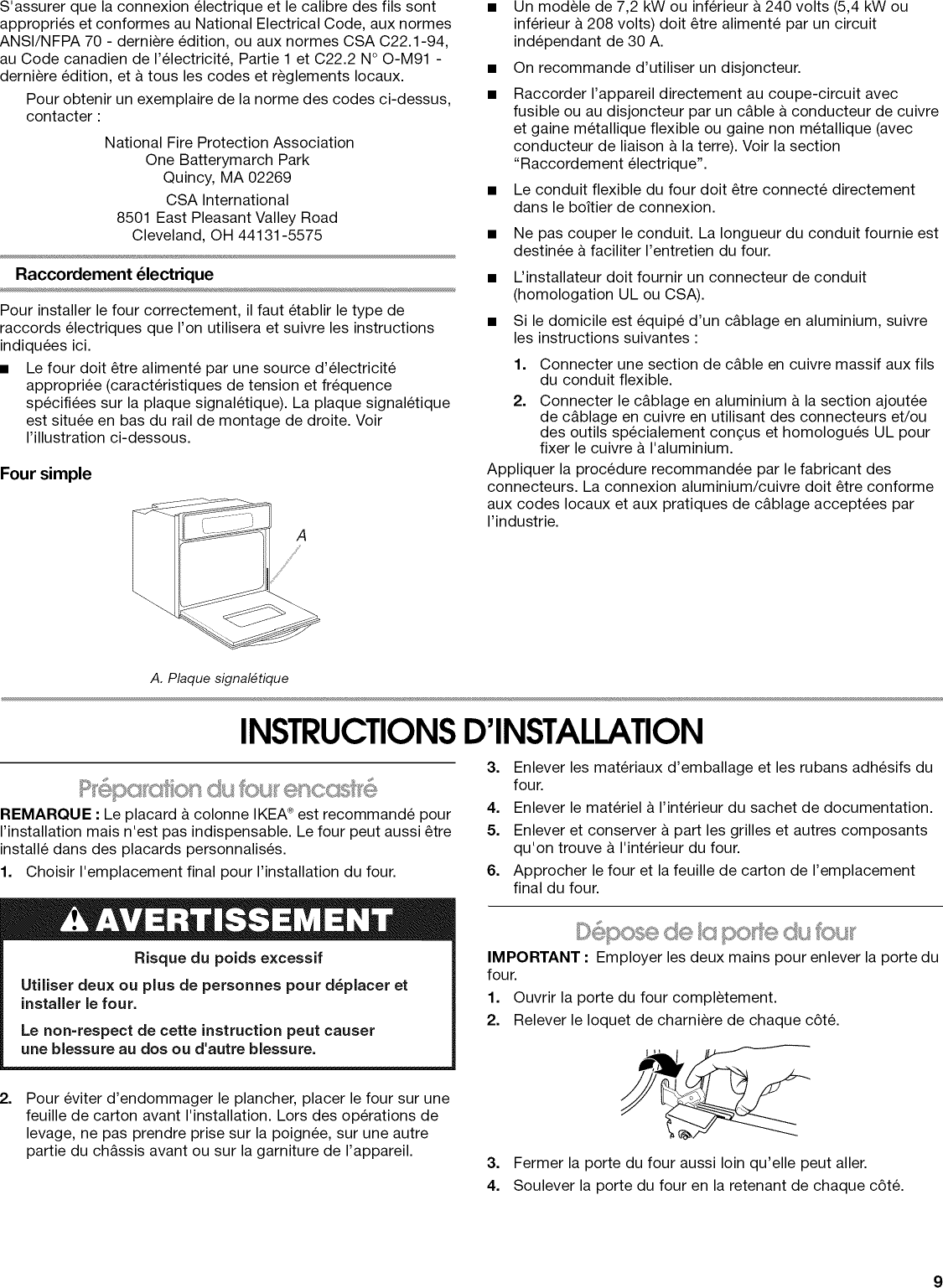 Page 9 of 12 - IKEA  Built In Oven, Electric Manual L0905140