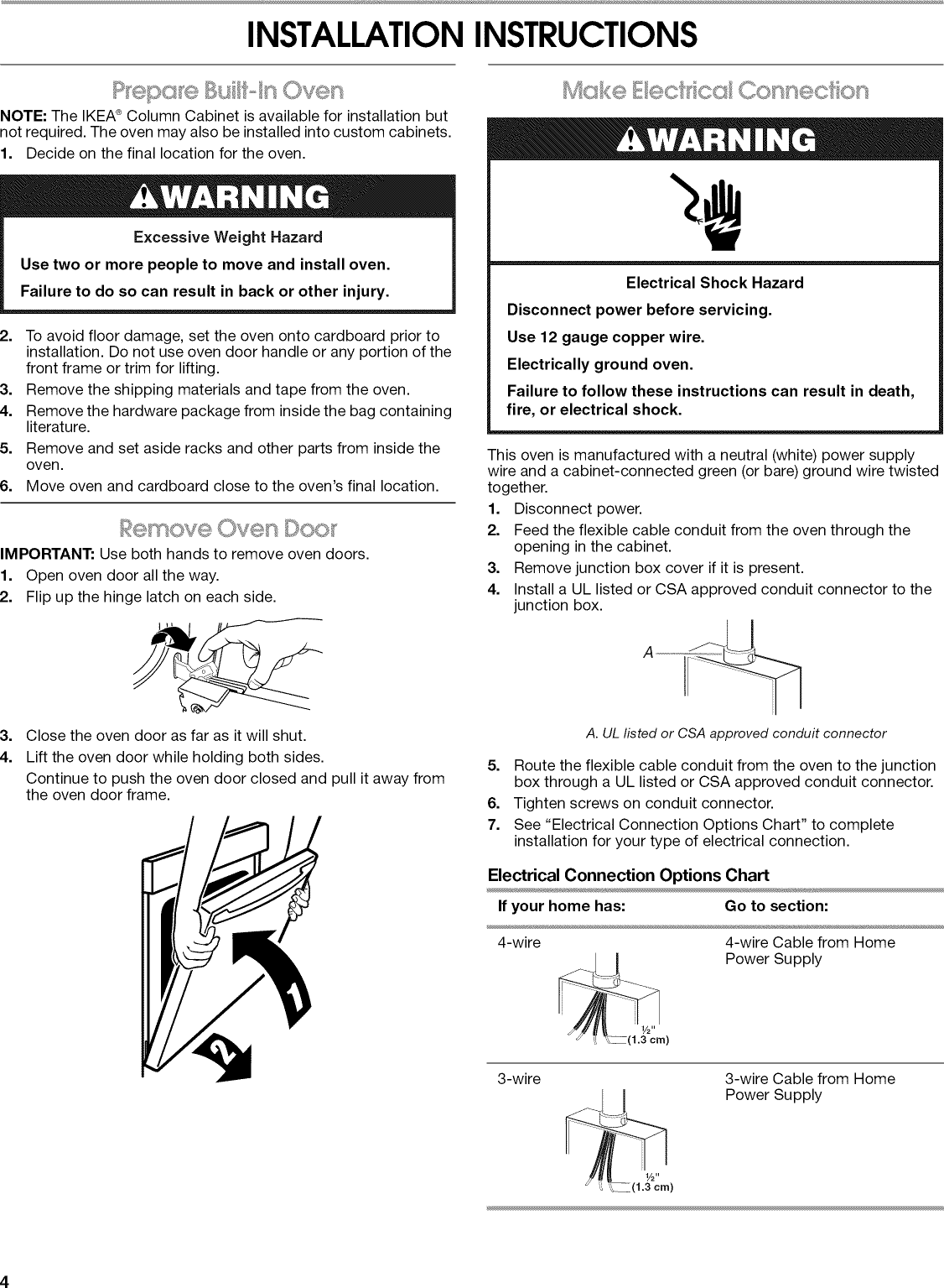 Page 4 of 12 - IKEA  Built In Oven, Electric Manual L0905143