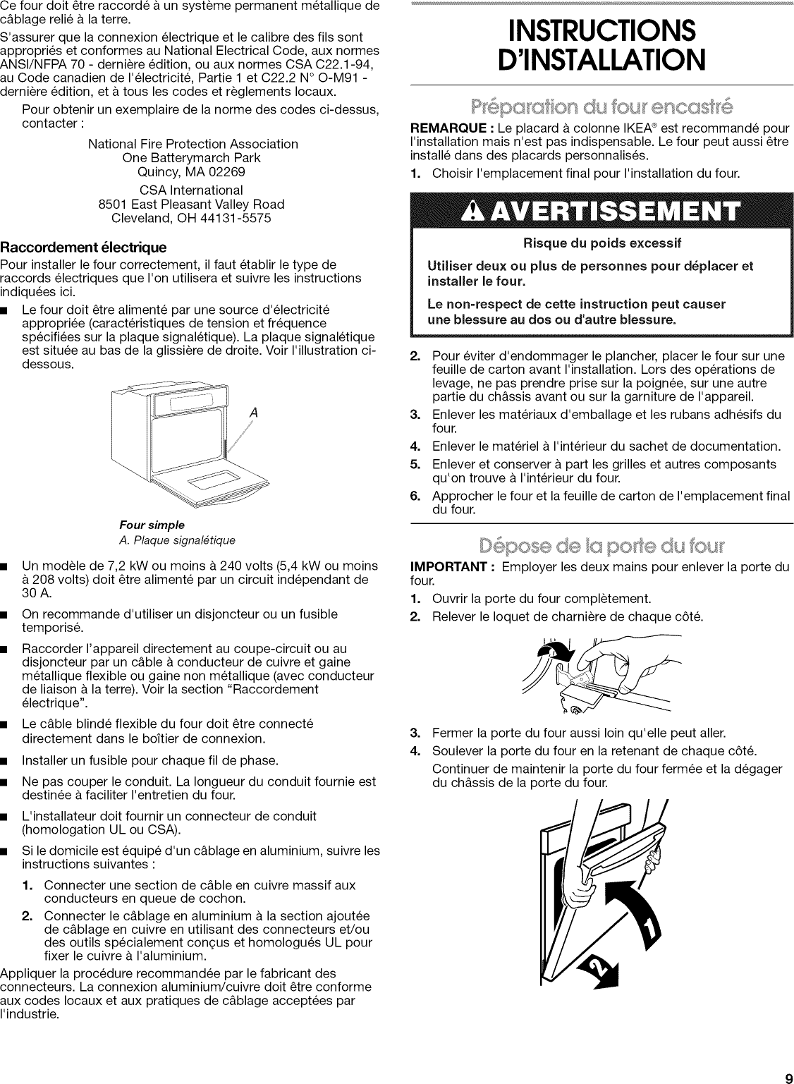 Page 9 of 12 - IKEA  Built In Oven, Electric Manual L0905143
