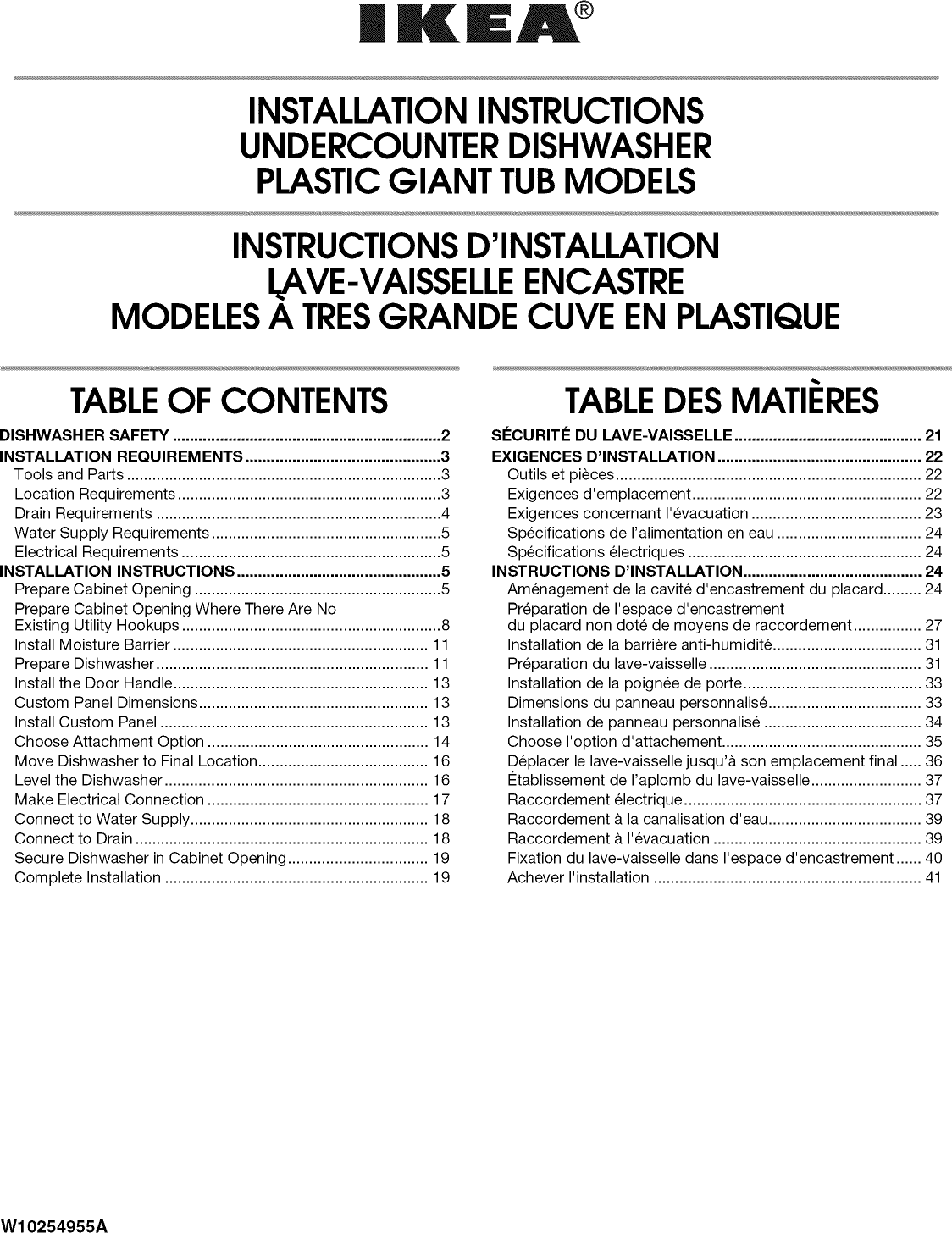 IKEA Dishwasher Manual L1002131
