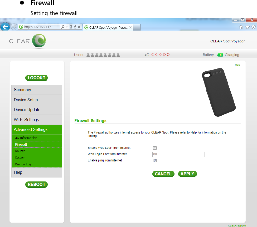  Firewall Setting the firewall               