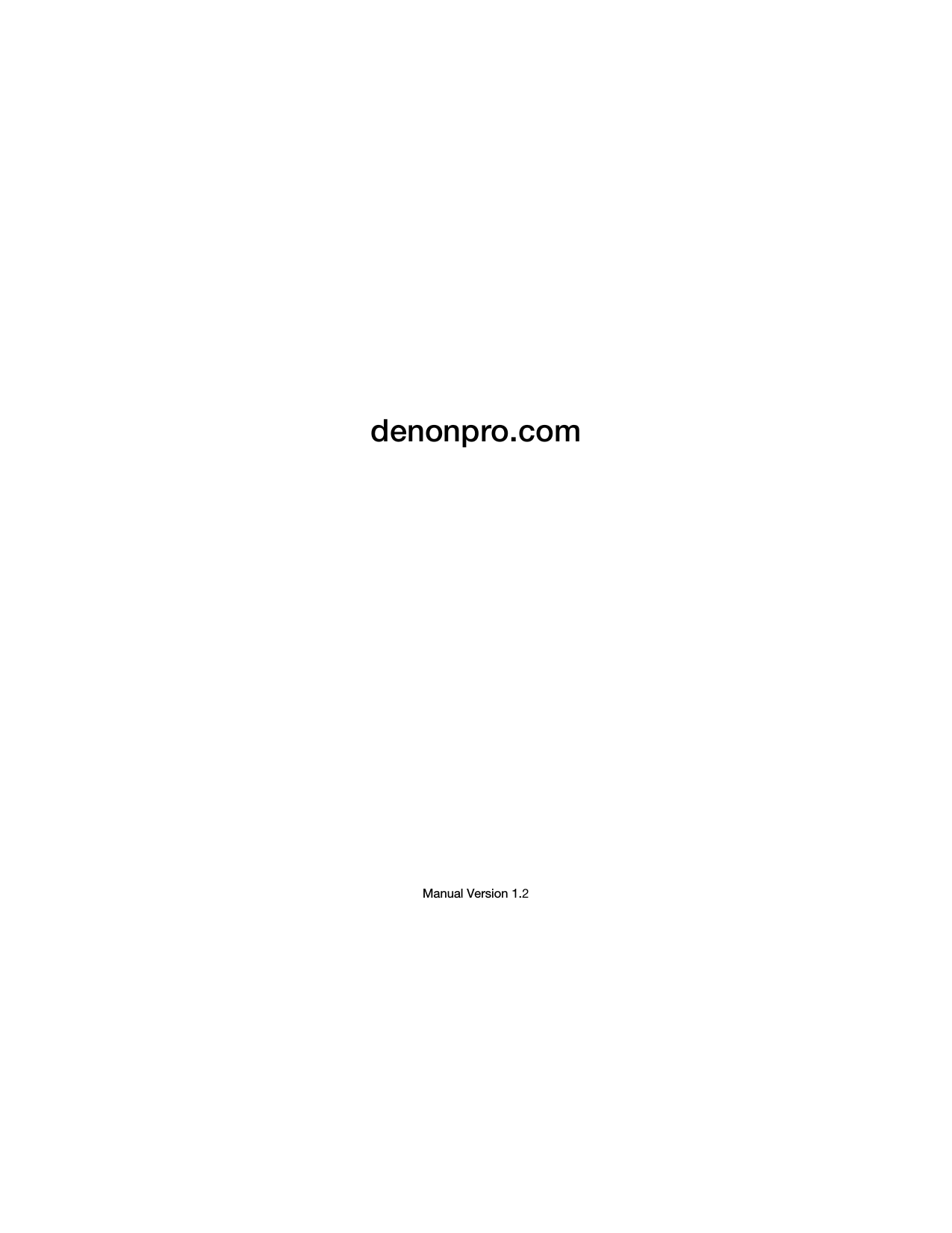 denonpro.com Manual Version 1.2